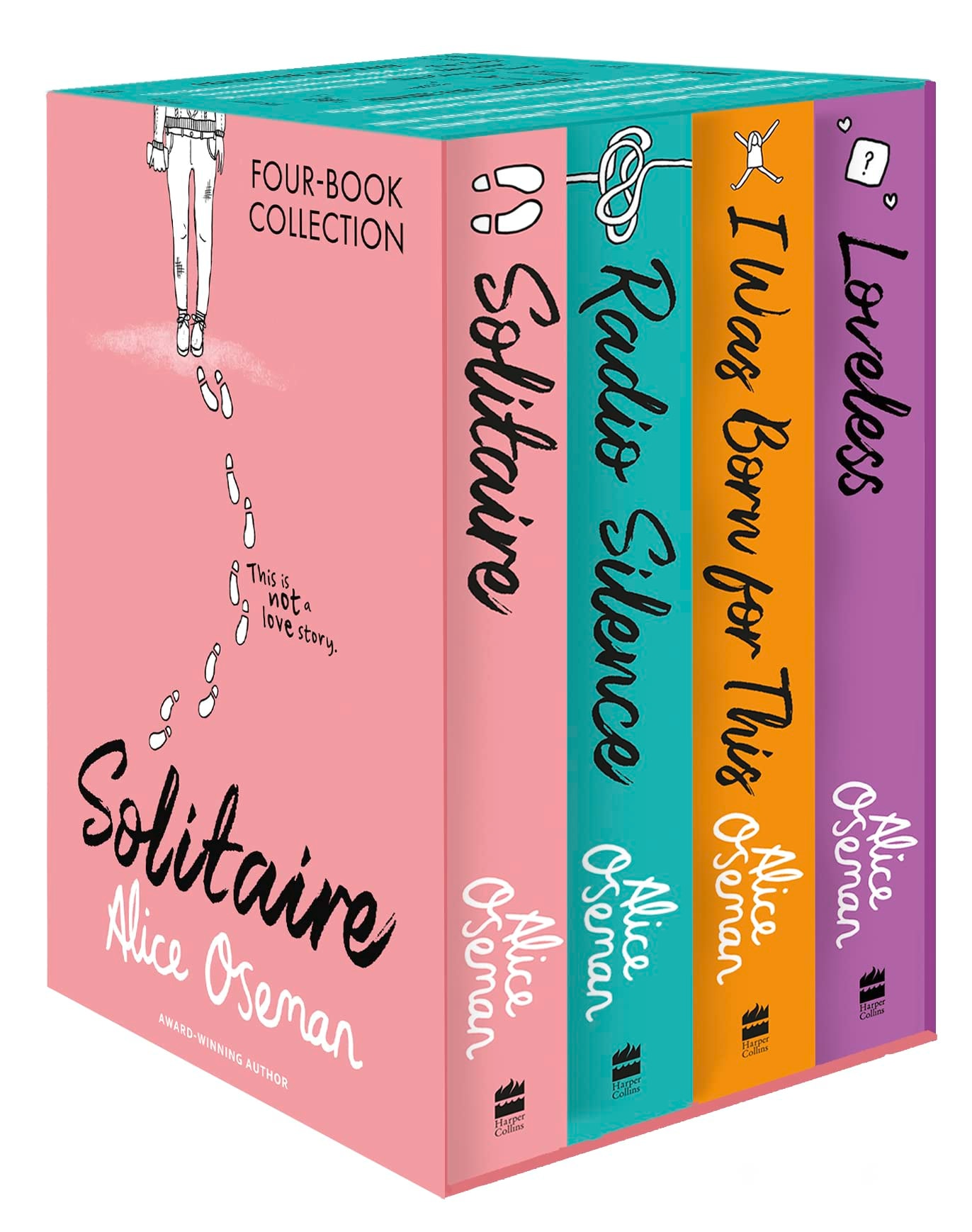 Alice Oseman Four-Book Collection Box Set (Solitaire, Radio Silence, I Was Born for This, Loveless)