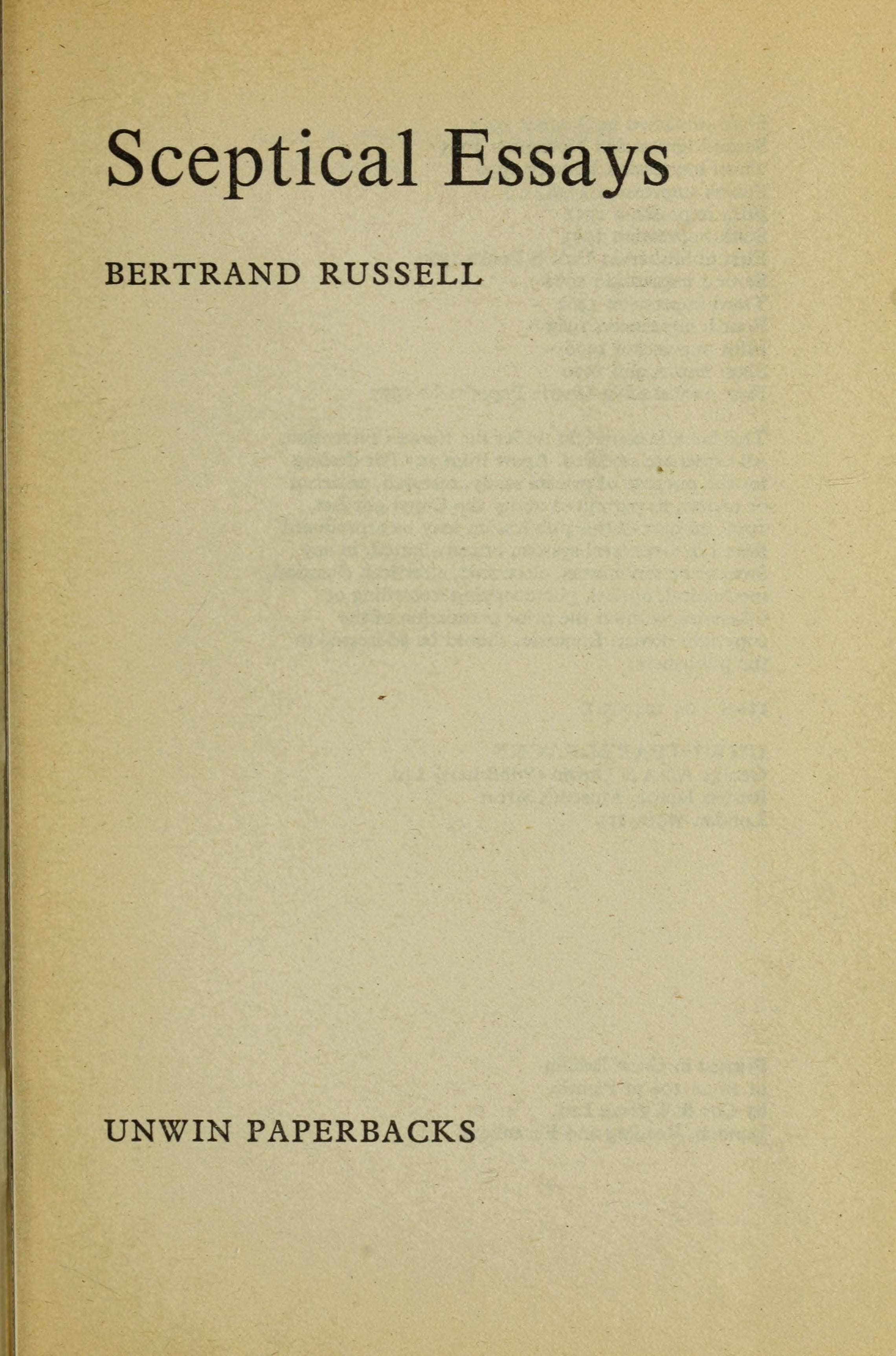 Sceptical Essays