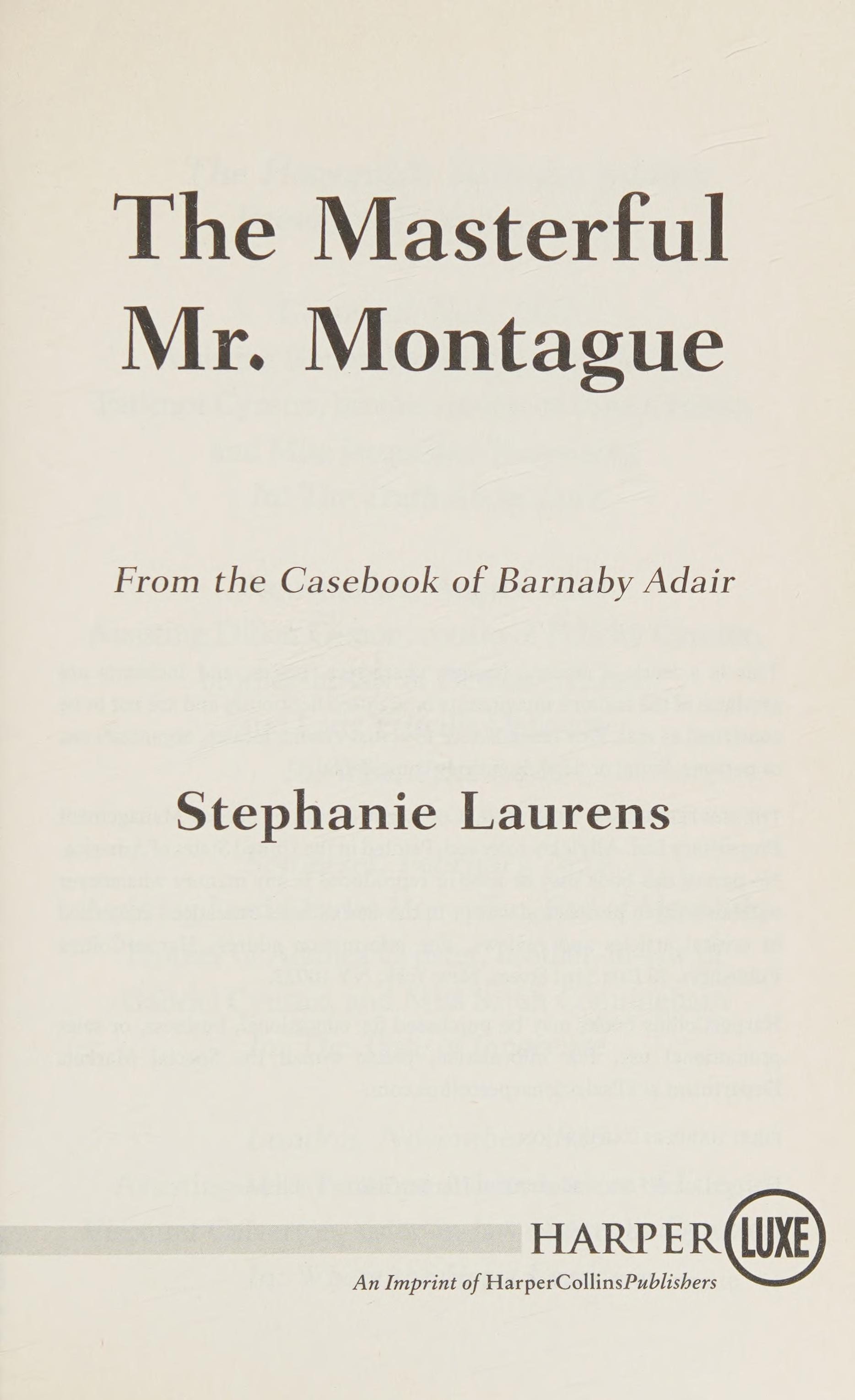 The Masterful Mr. Montague