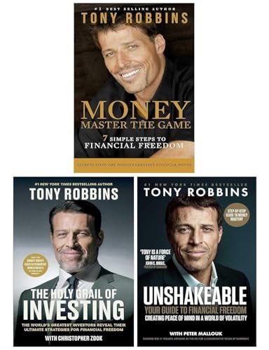 Financial Freedom Collection By Tony Robbins 3 Books Set (unshakeable, The Holy Grail Of Investing And Money Master The Game)