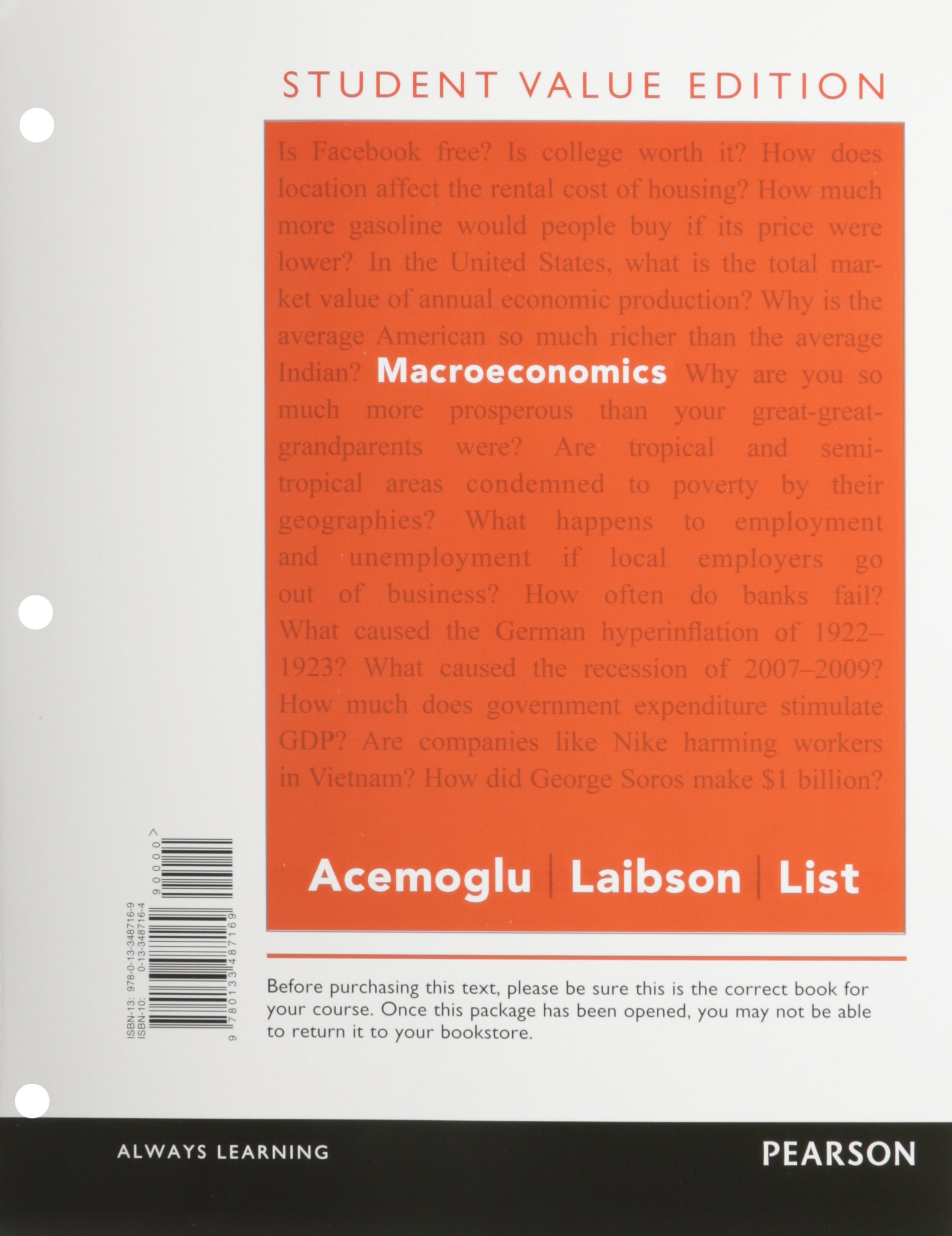 Macroeconomics, Student Value Edition Plus New Myeconlab with Pearson Etext -- Access Card Package