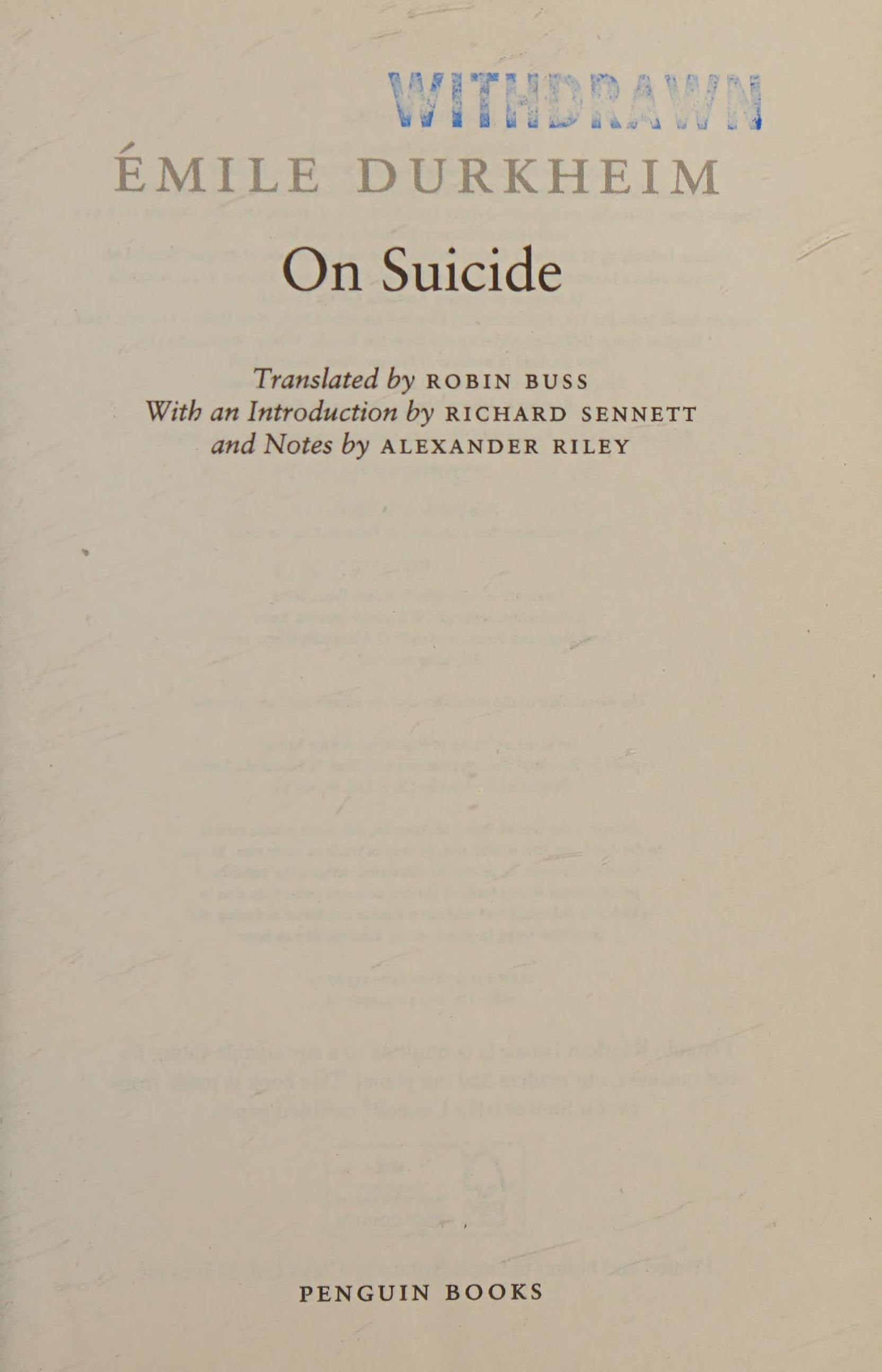 On Suicide