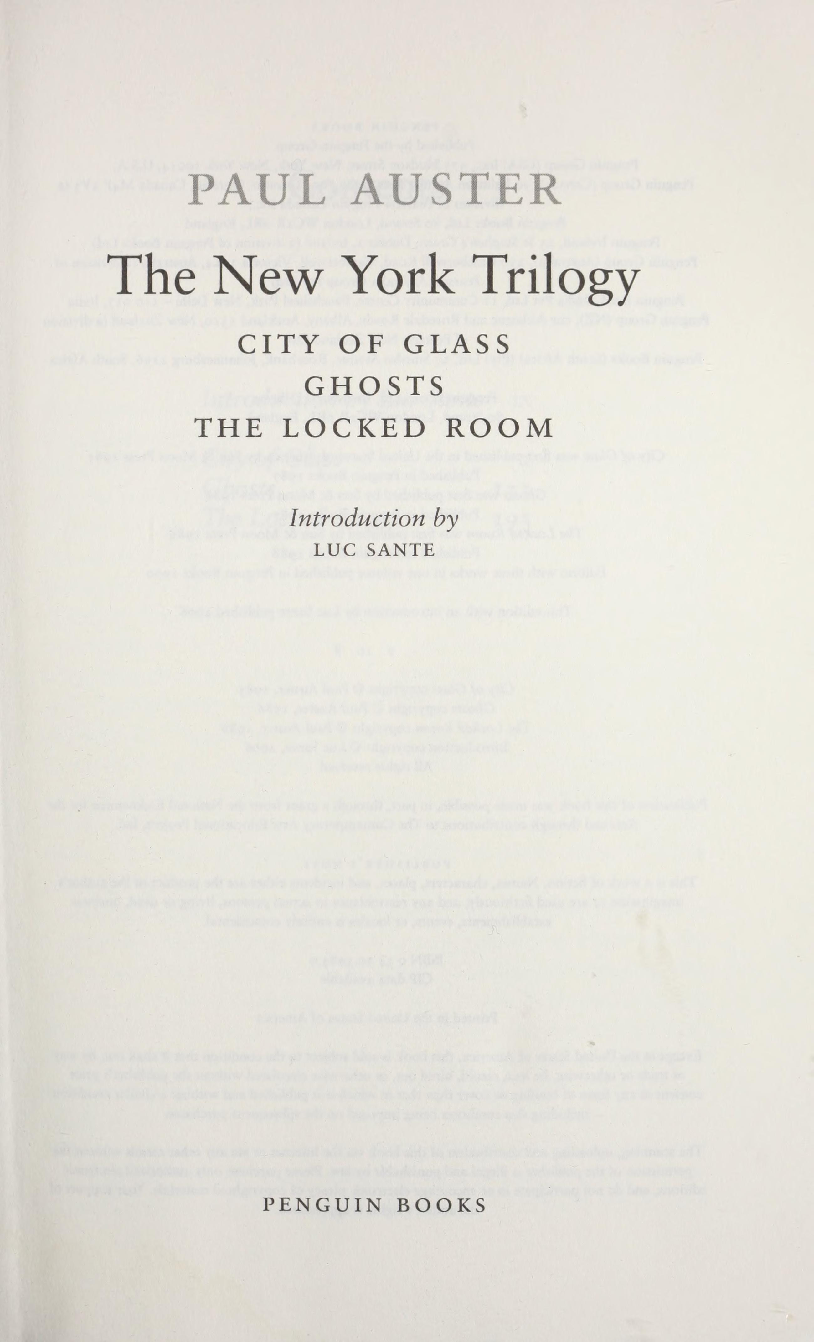 The New York Trilogy
