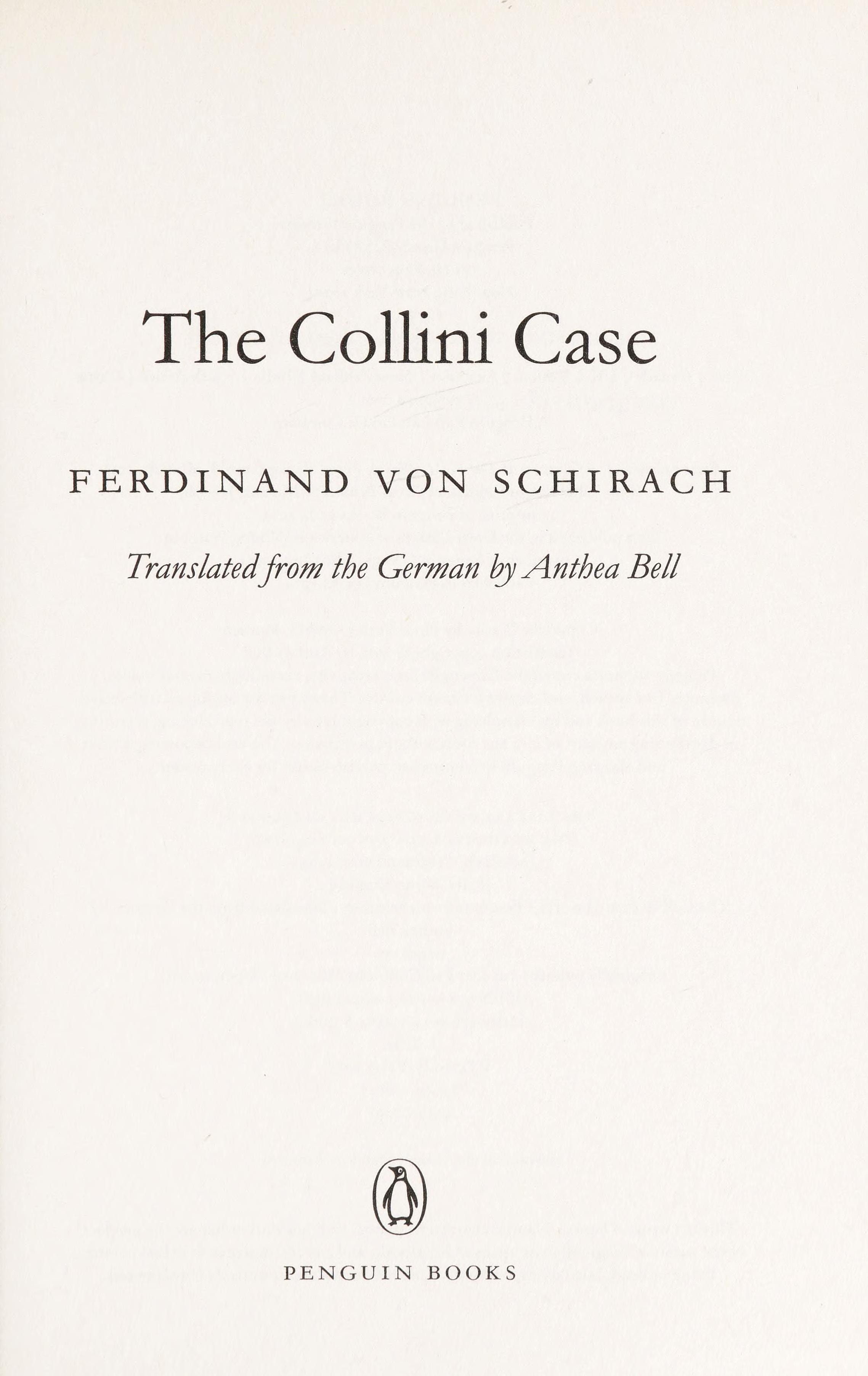 The Collini Case A Novel