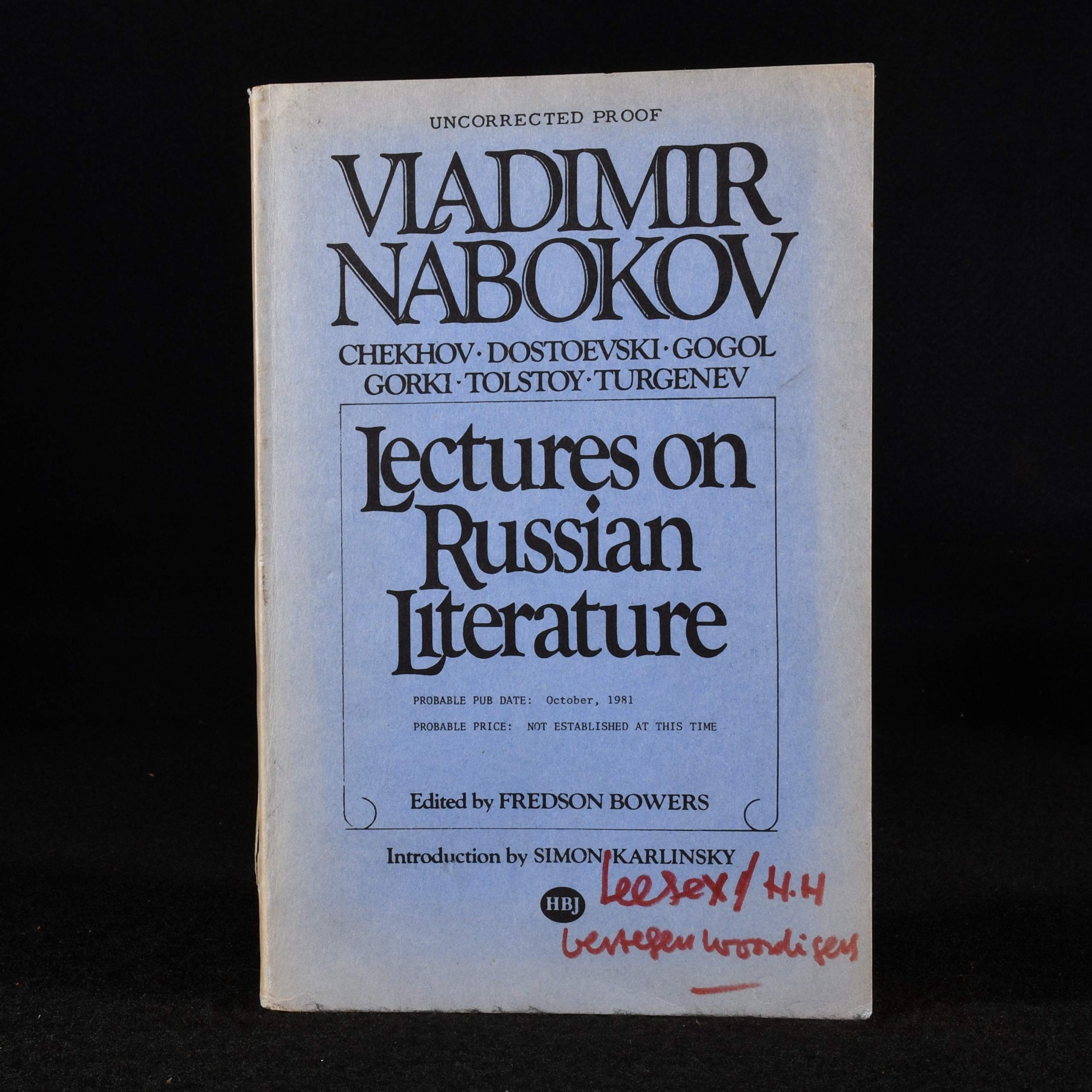 Lectures on Literature and Lectures on Russian Literature (2 Books)