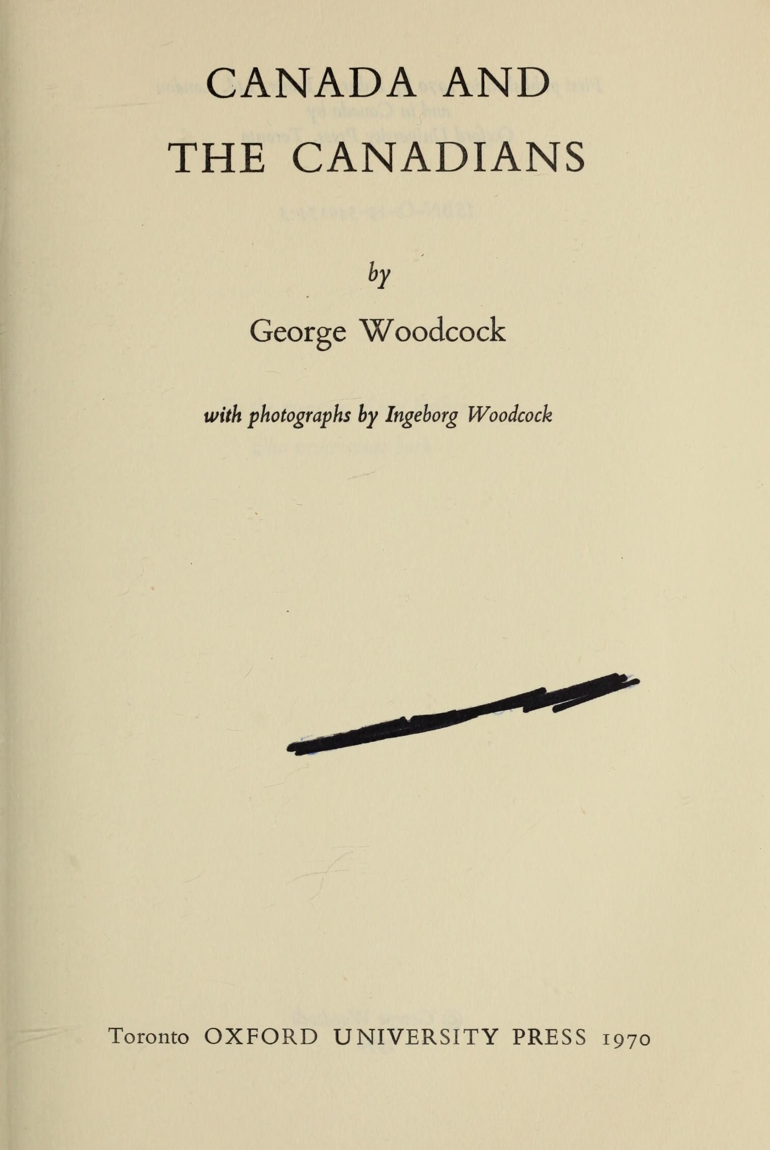 Canada and the Canadians