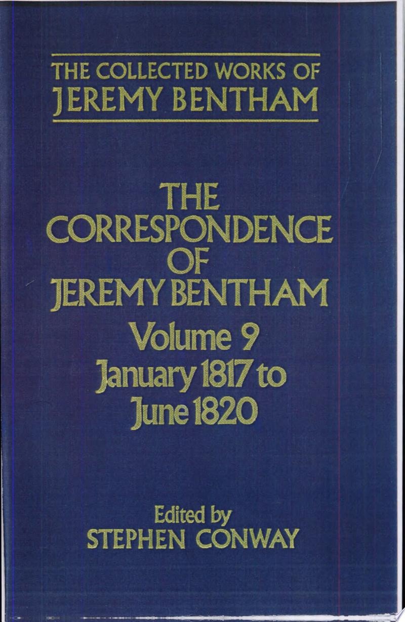 The collected works of Jeremy Bentham