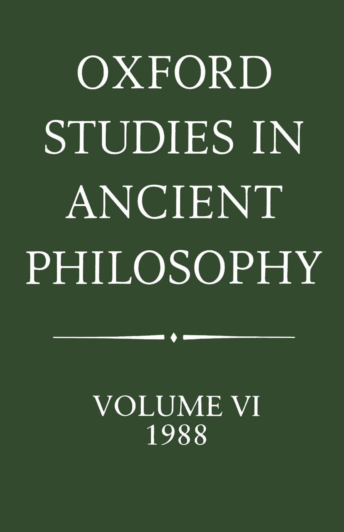 Oxford Studies in Ancient Philosophy, 1988