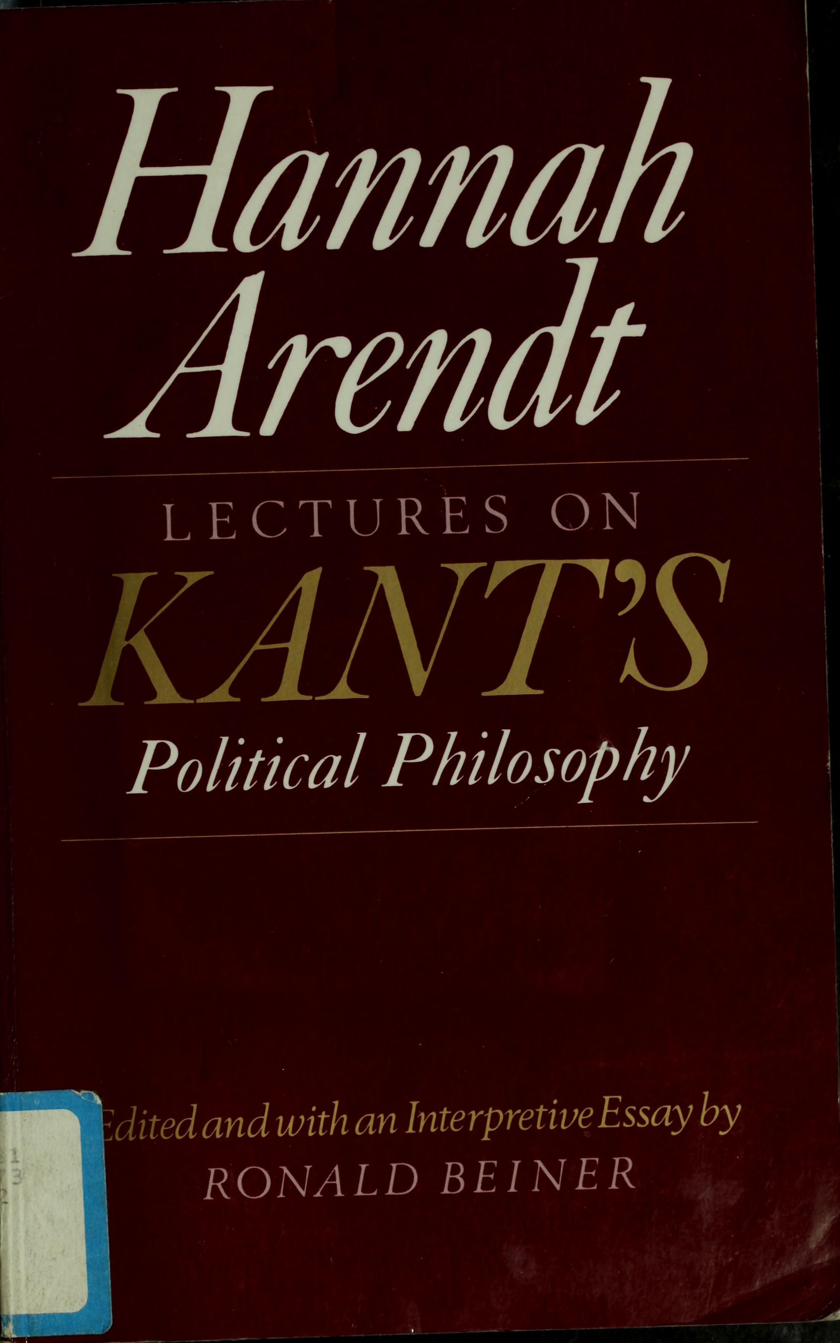 Lectures on Kant's Political Philosophy