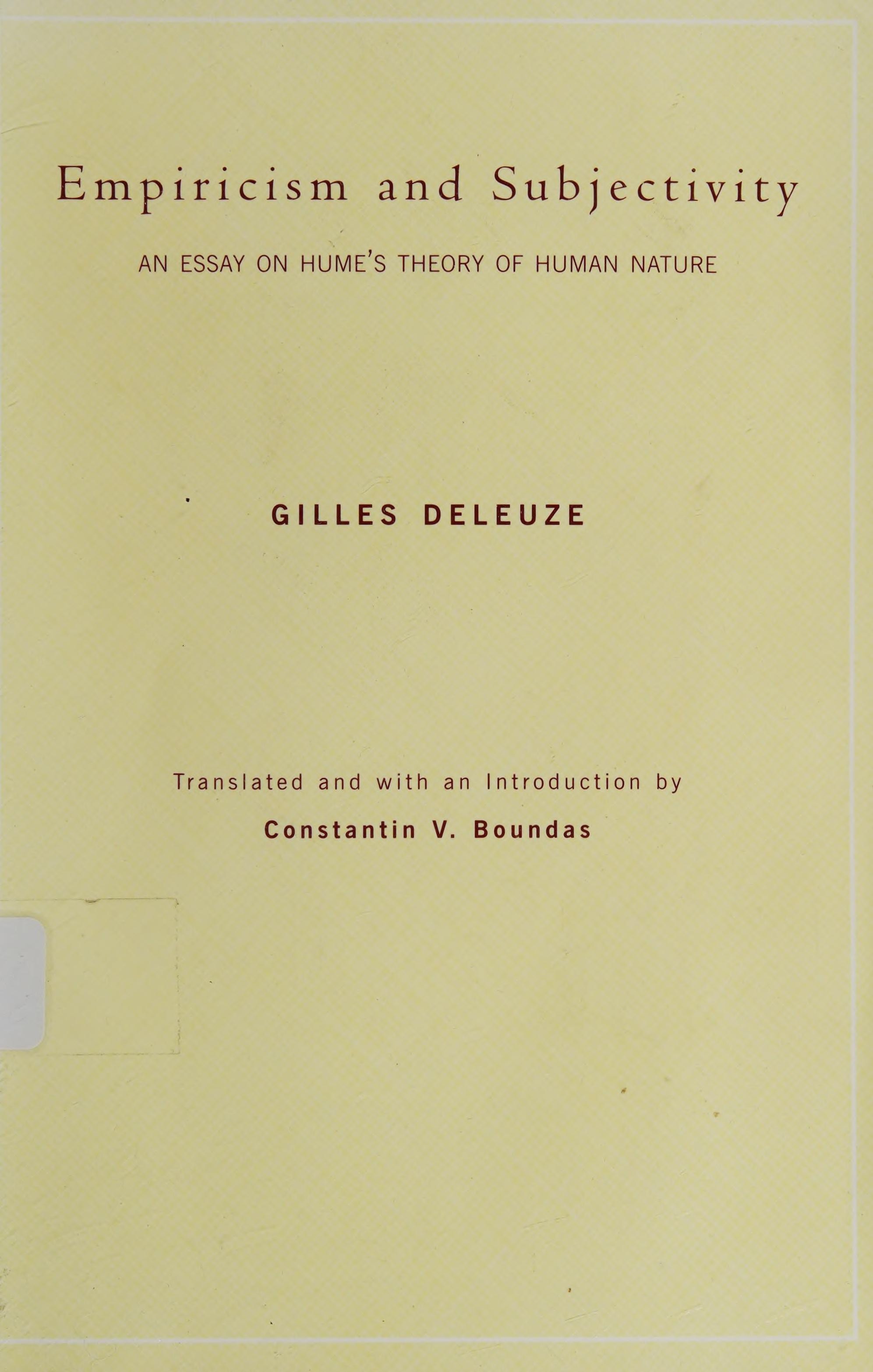 Empiricism and Subjectivity An Essay on Hume's Theory of Human Nature