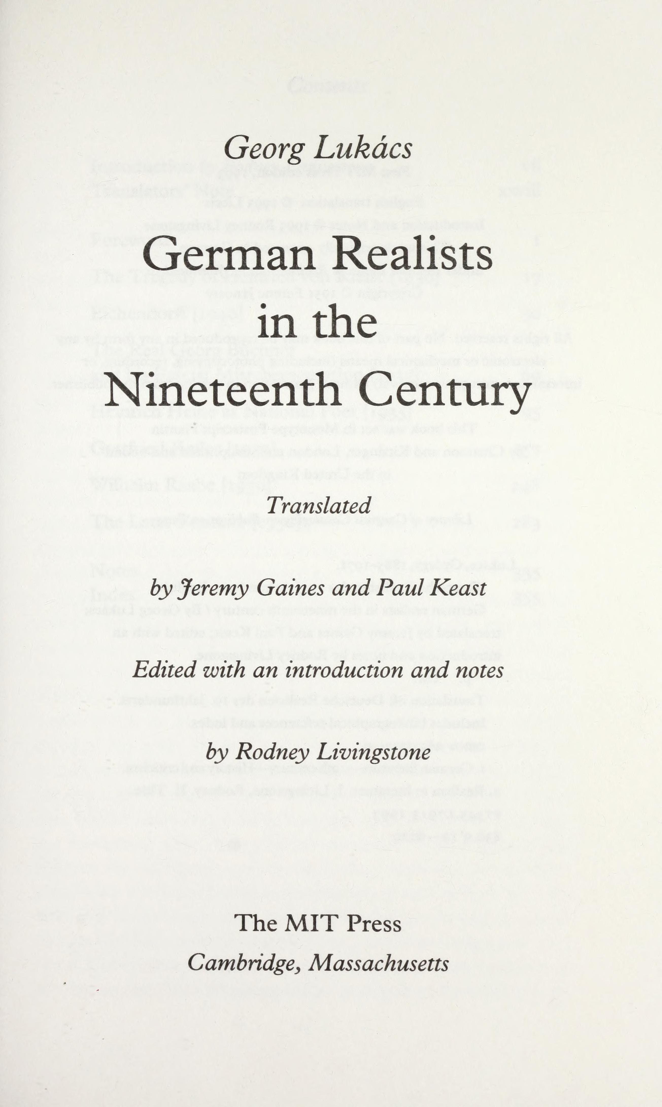 German Realists in the Nineteenth Century