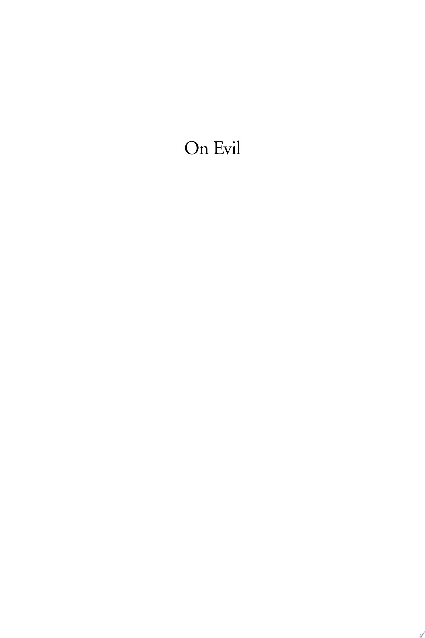 On Evil