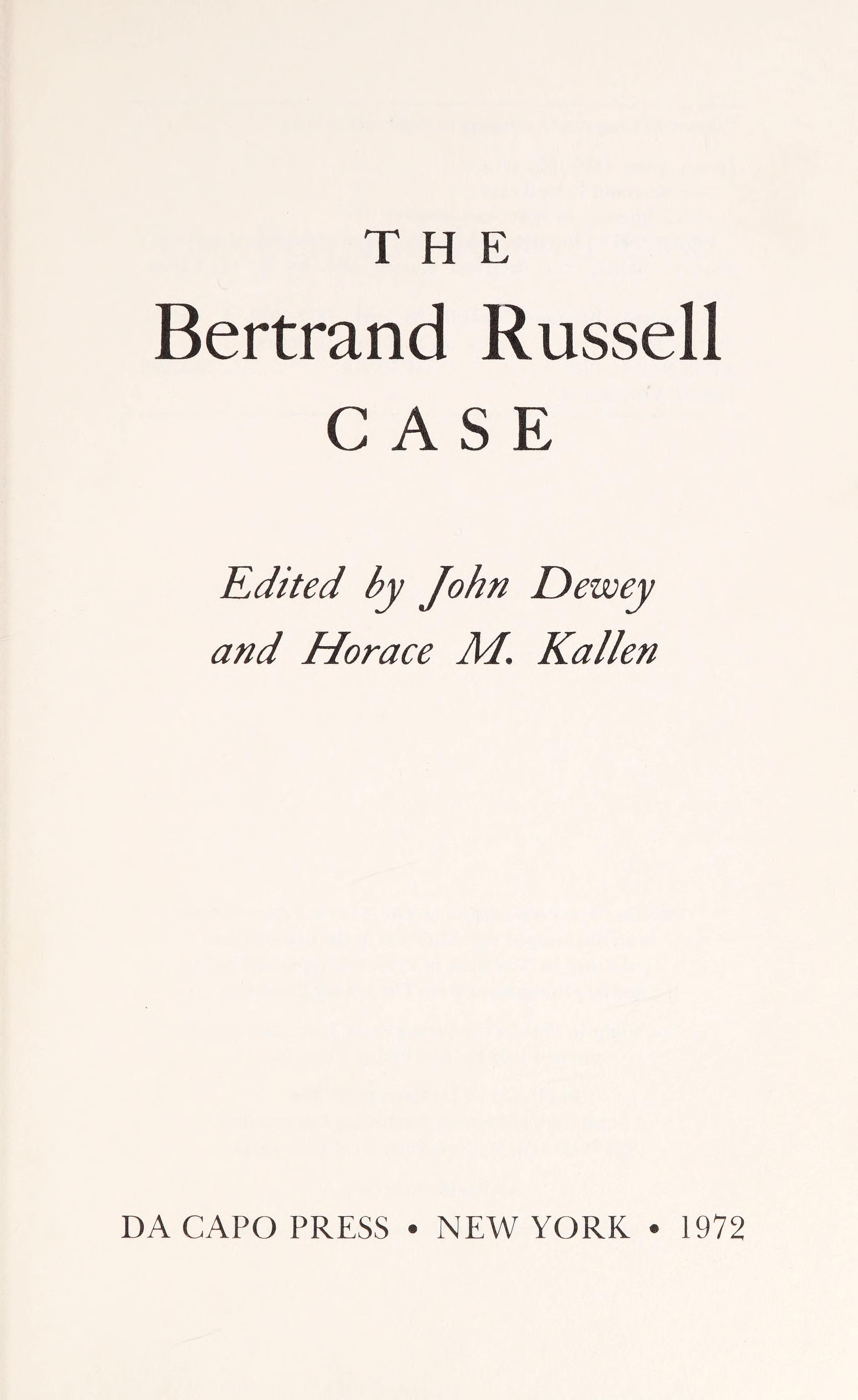The Bertrand Russell Case (Civil Liberties in American History Series)