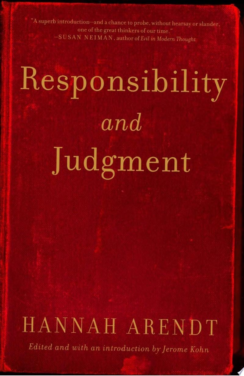 Responsibility and Judgment