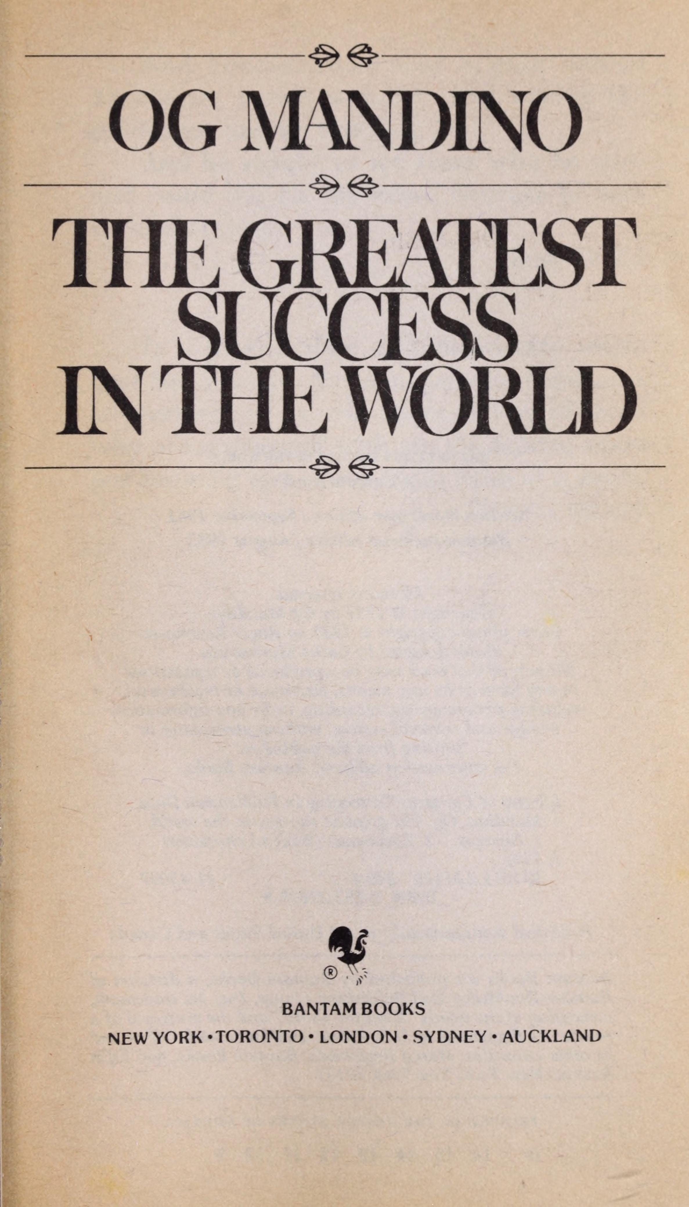 The Greatest Success in the World