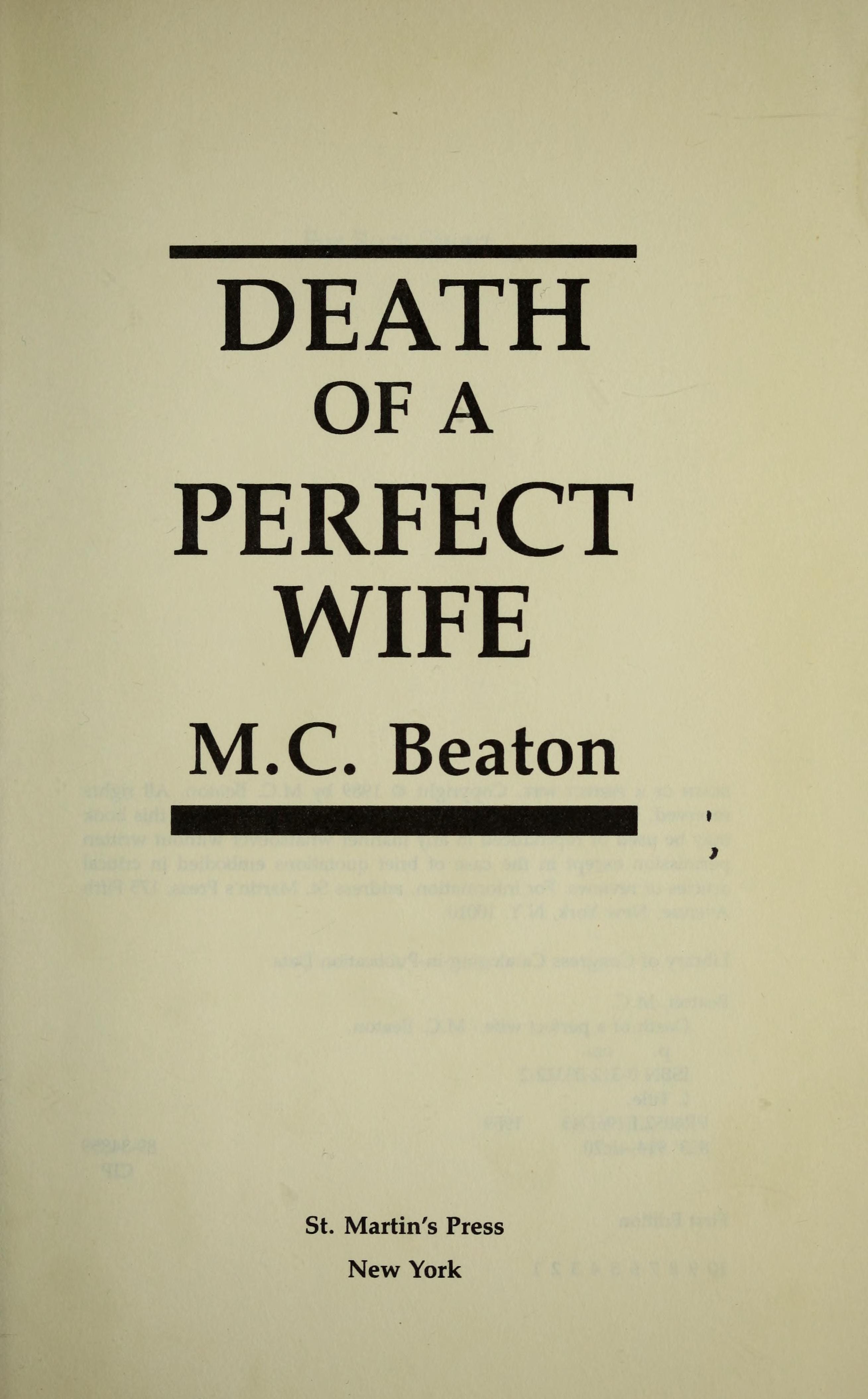 Death of a Perfect Wife