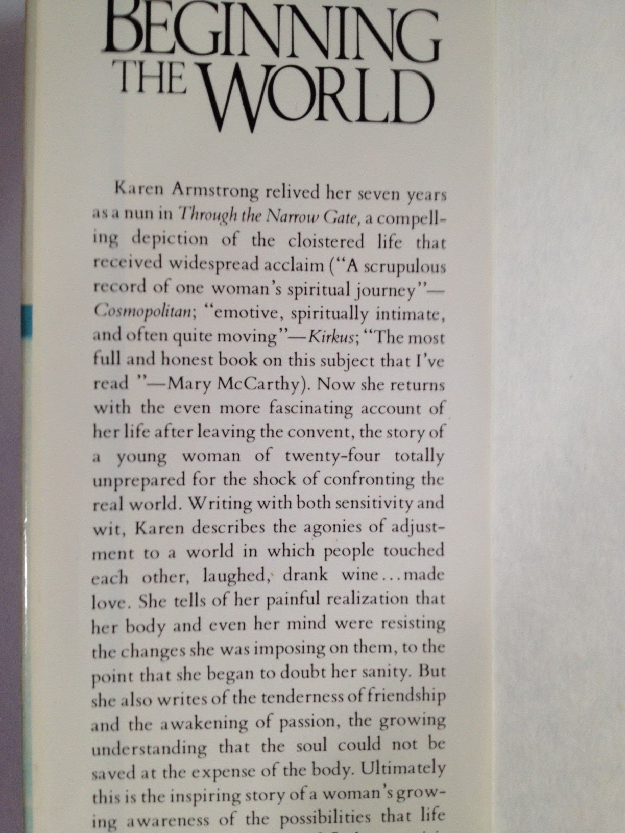 Beginning the World