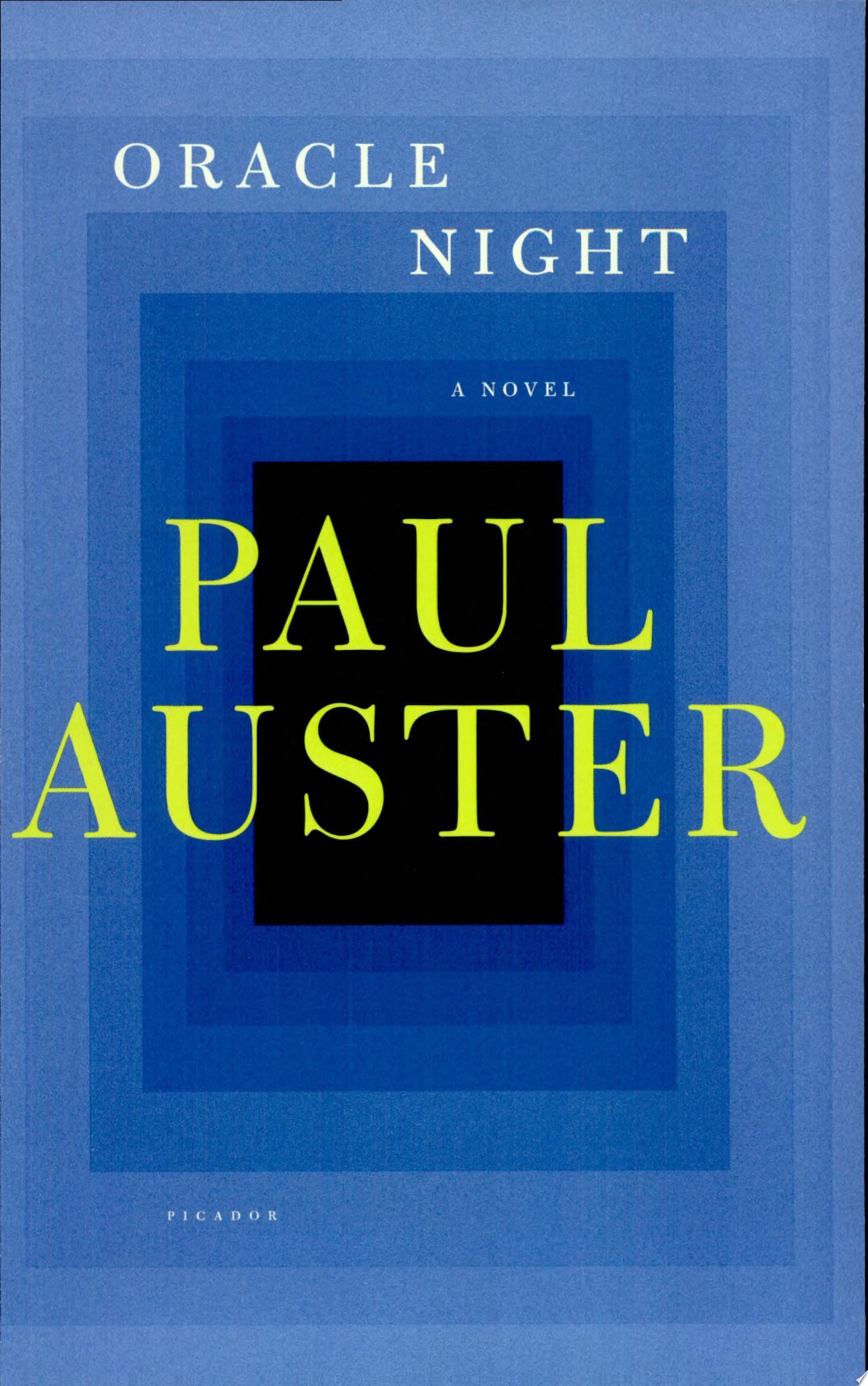 Oracle Night A Novel