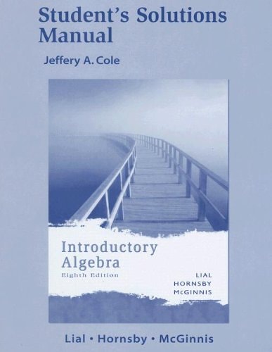 Student's Solutions Manual Introductory Algebra