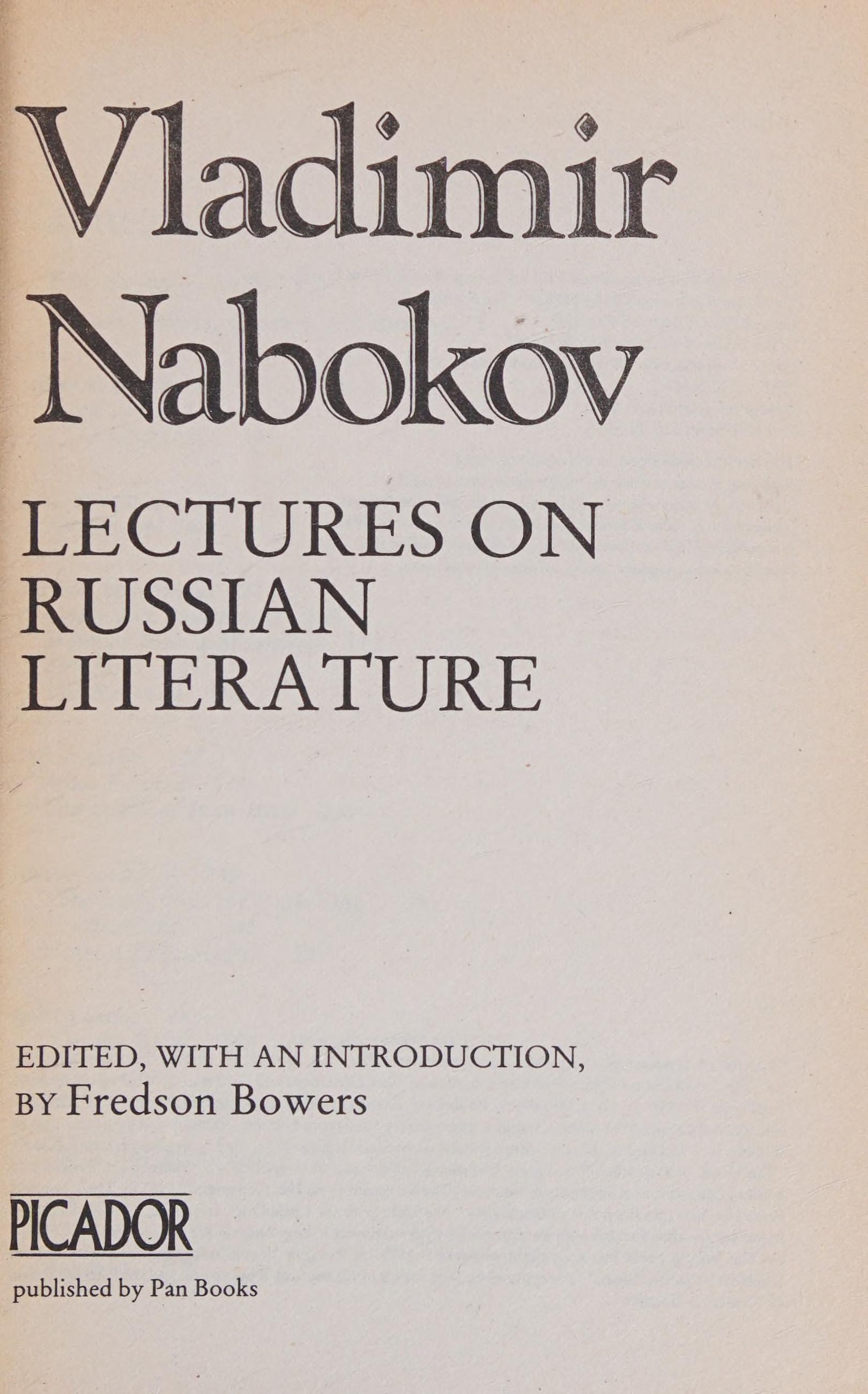 Lectures on Russian Literature