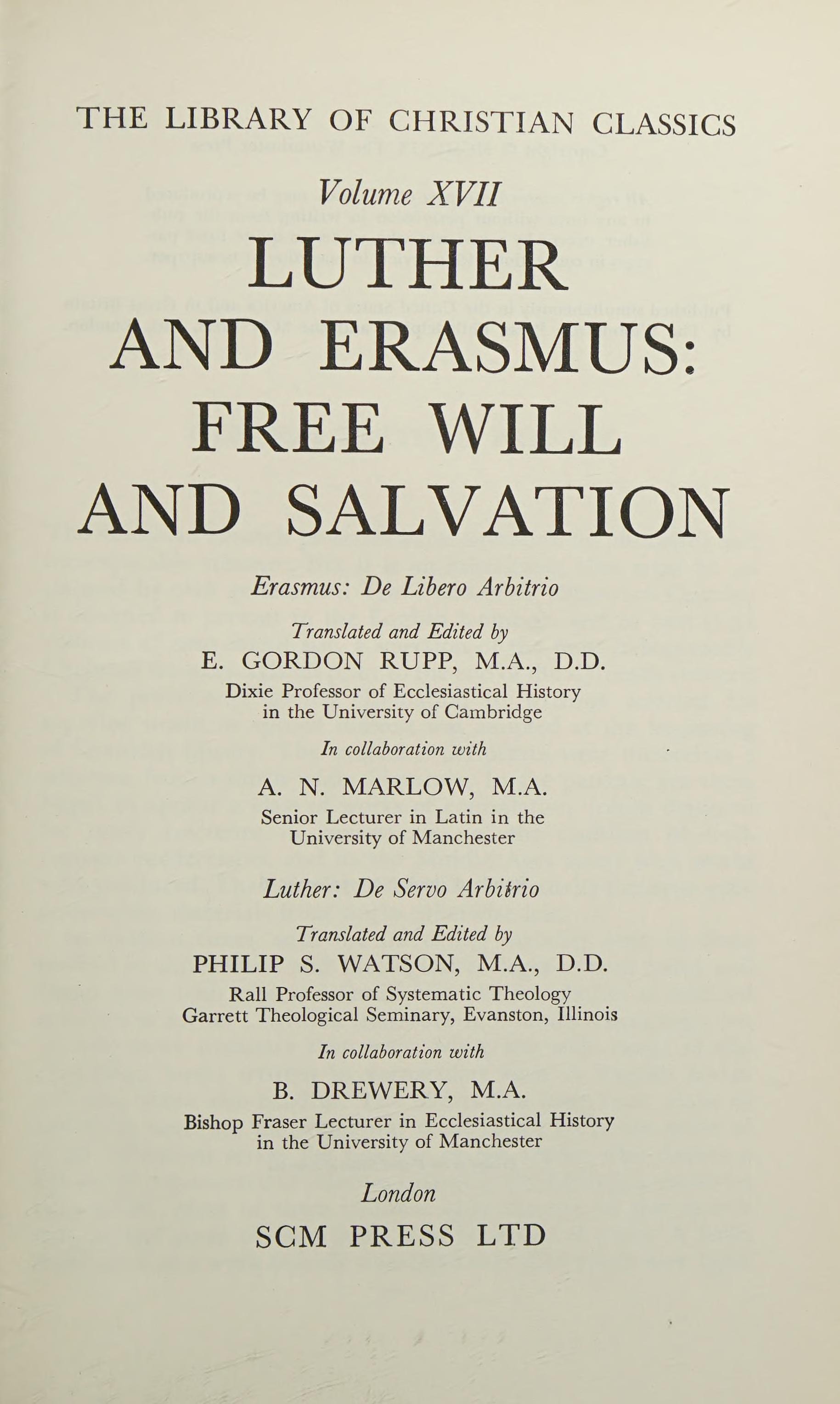 Luther and Erasmus