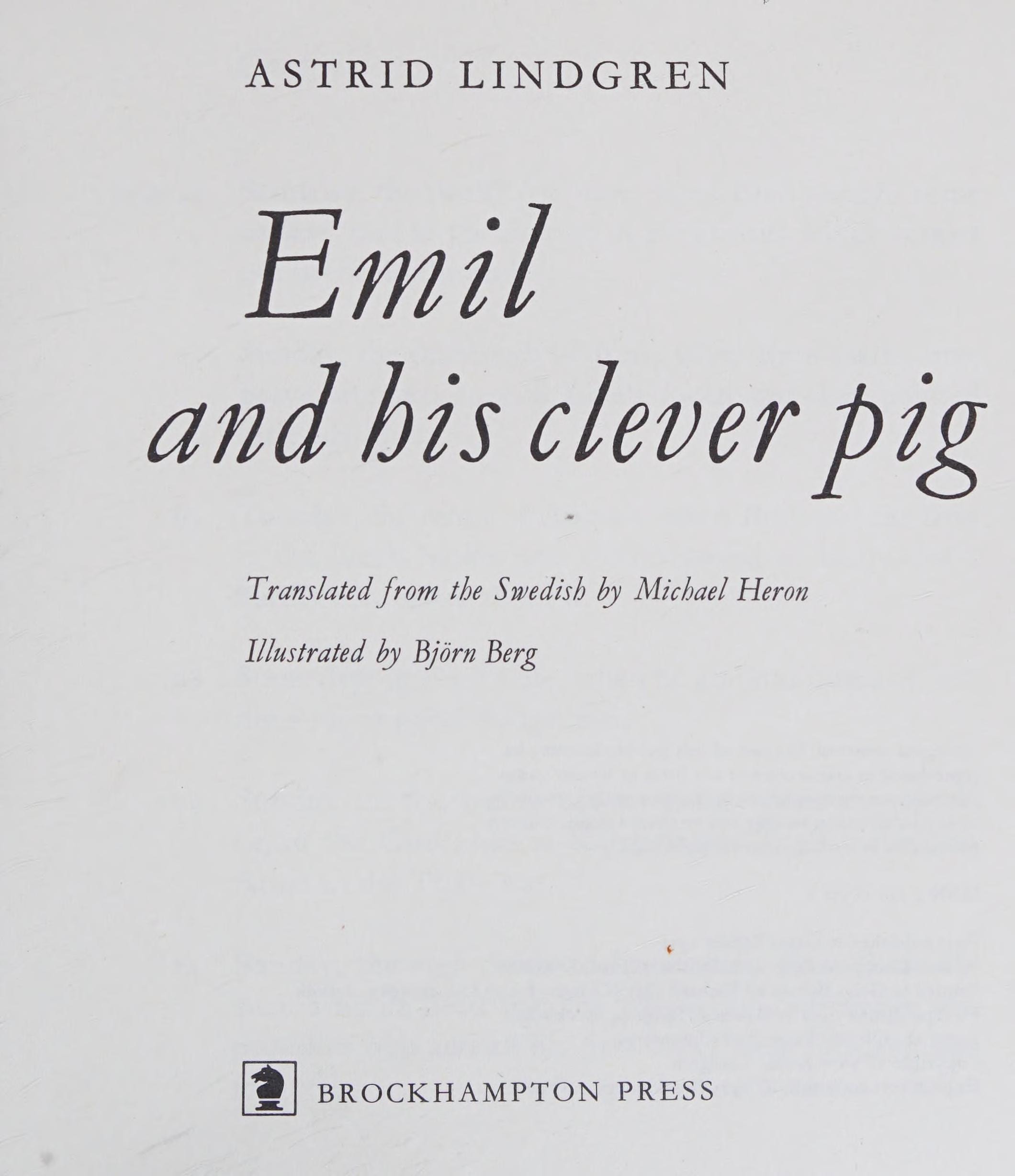 Emil and His Clever Pig