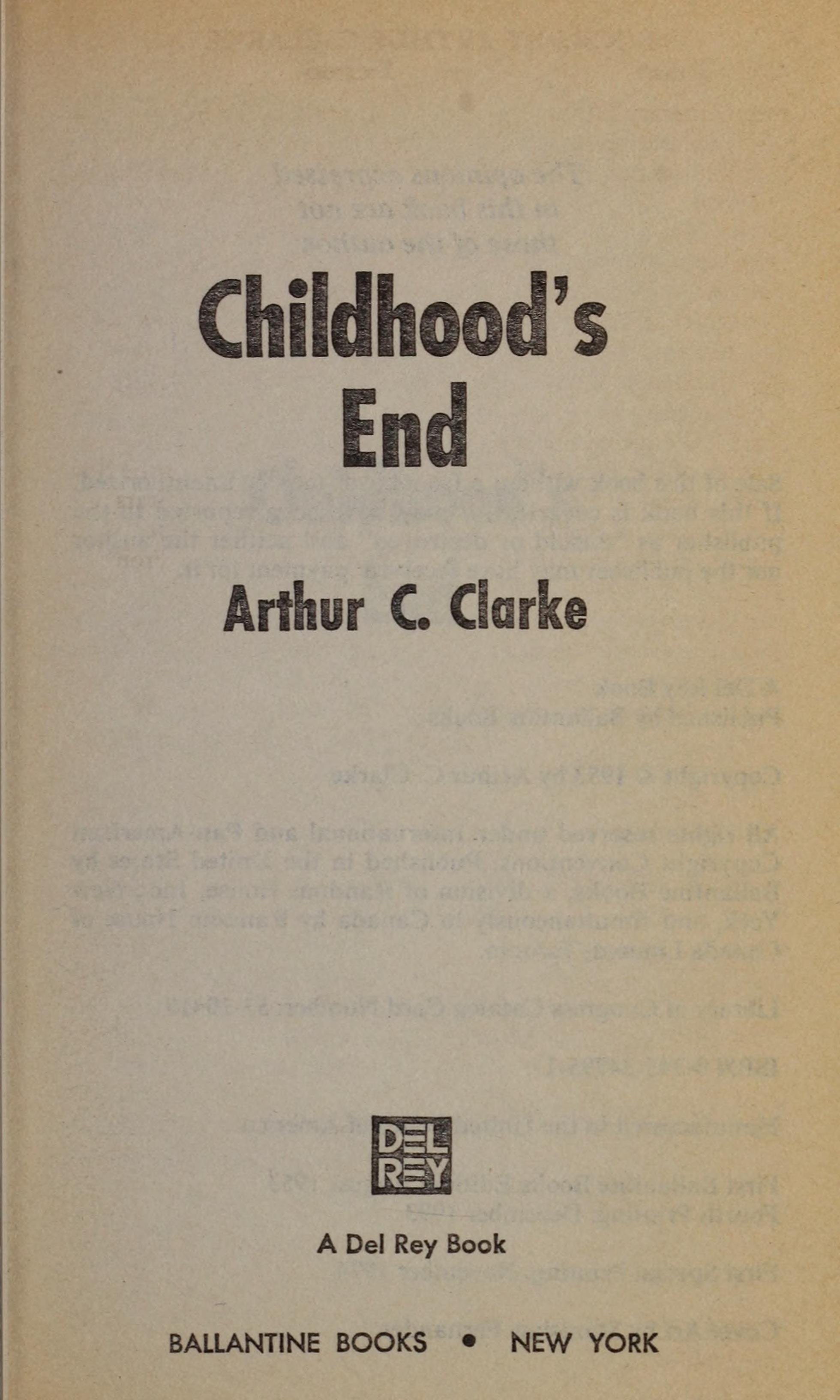 Childhood's End A Novel