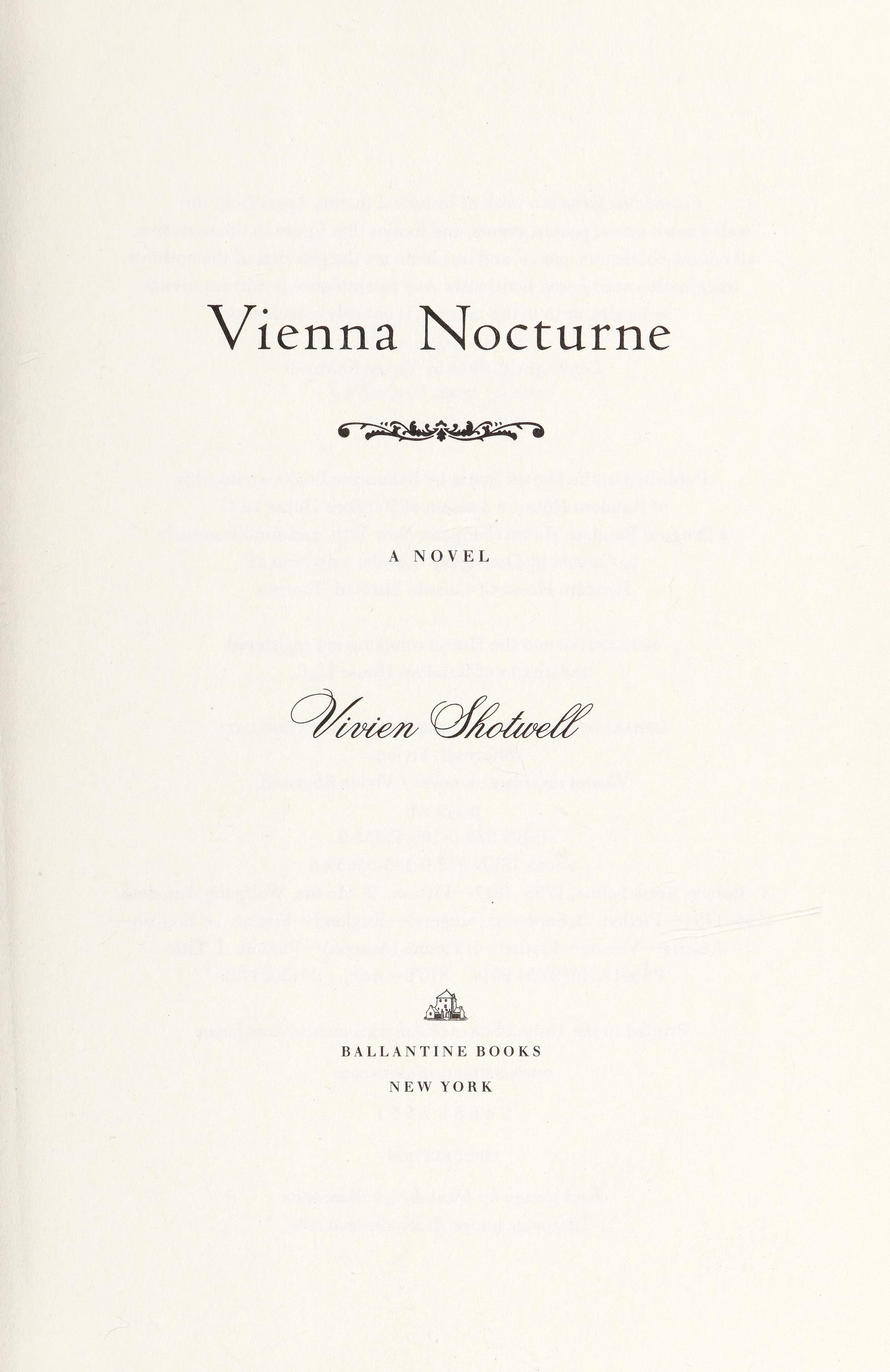 Vienna Nocturne A Novel