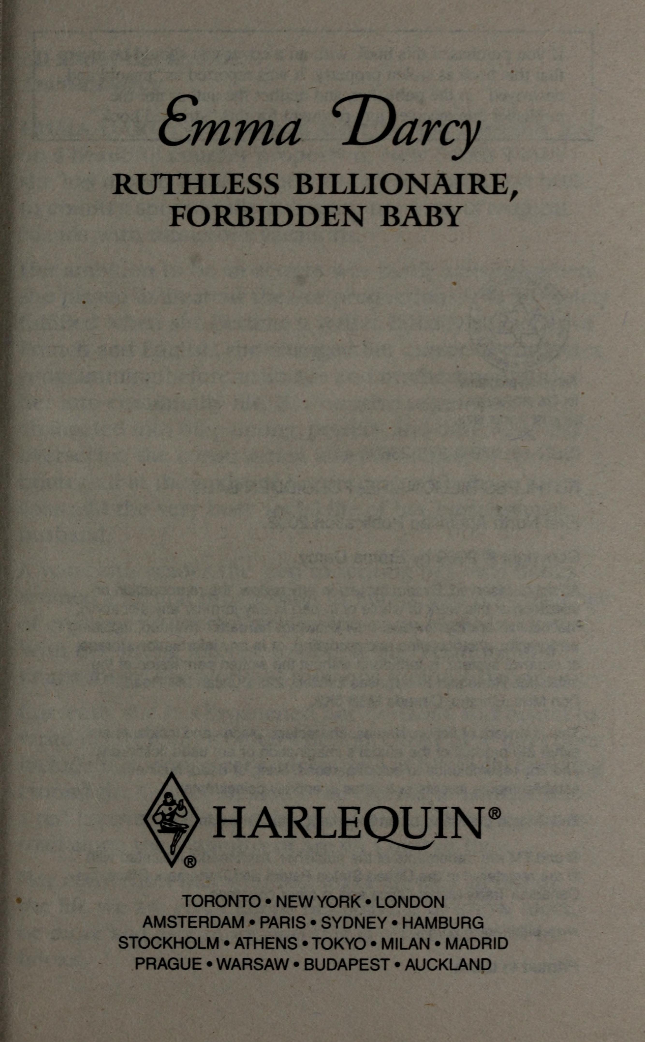 Ruthless Billionaire, Forbidden Baby