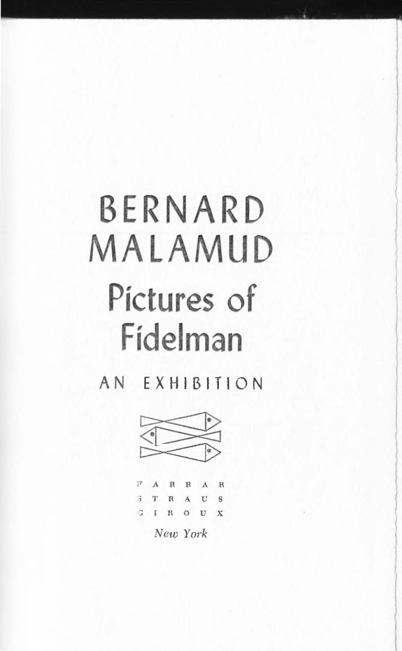 Pictures of Fidelman An Exhibition