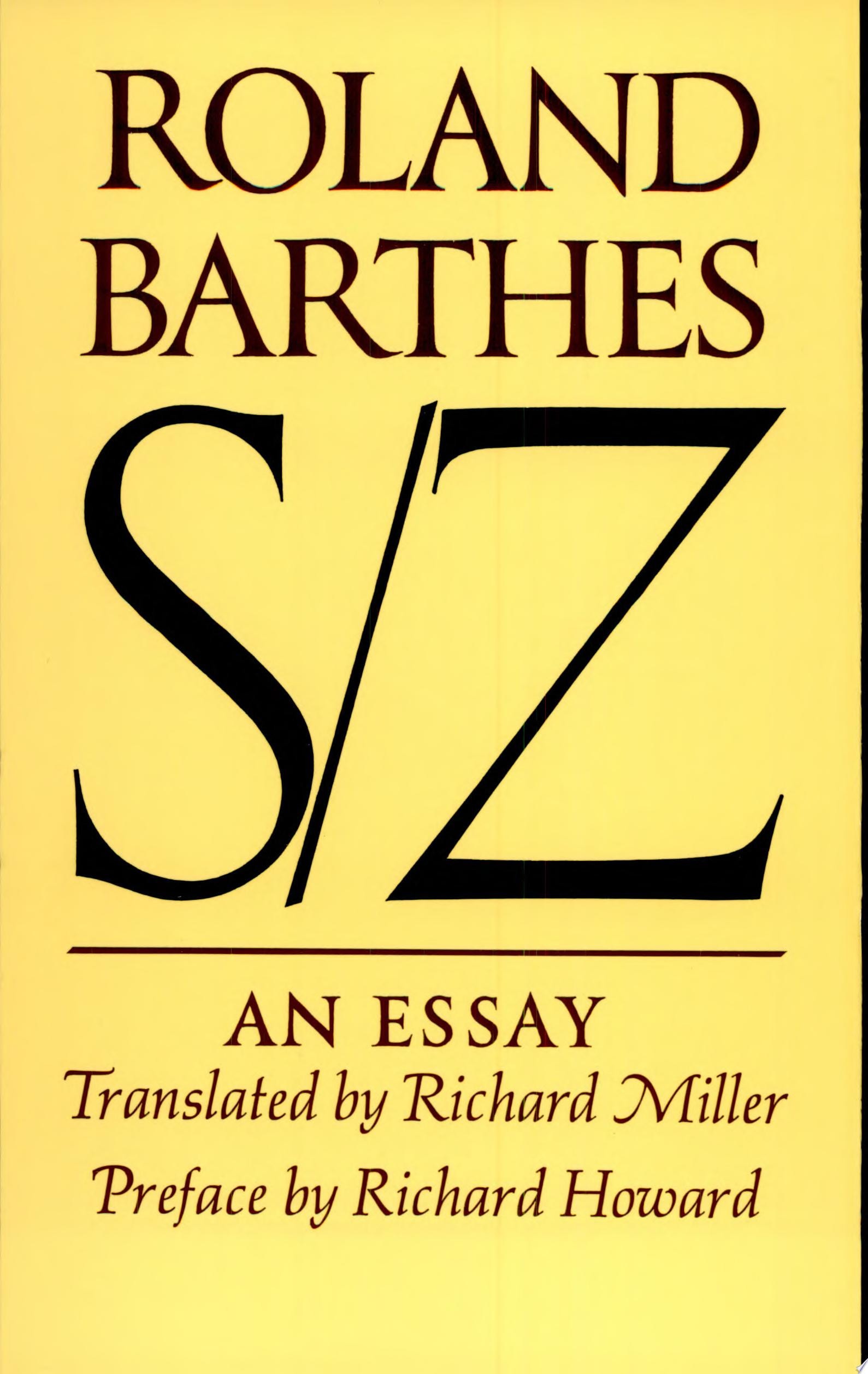 S/Z An Essay