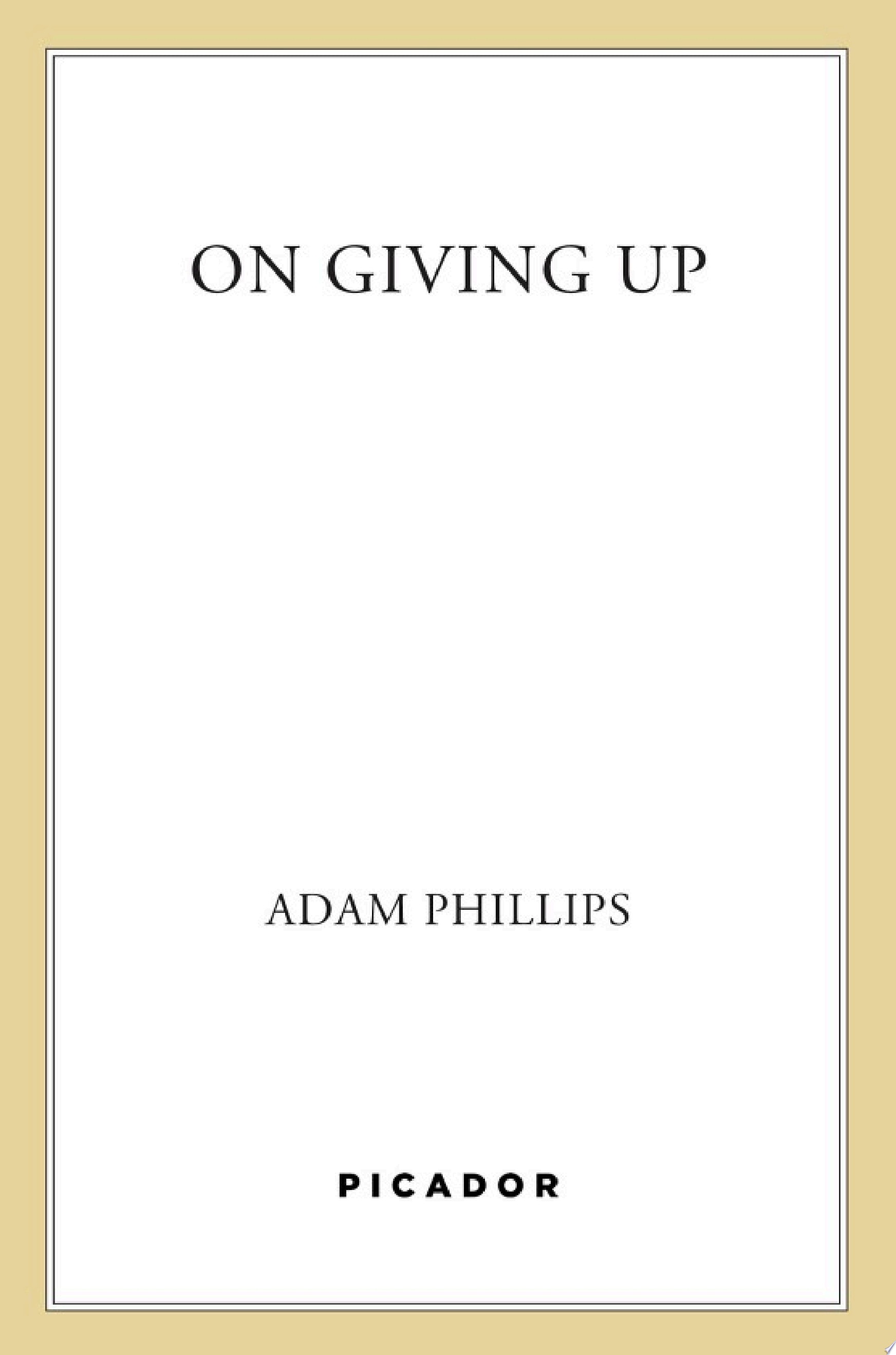 On Giving Up