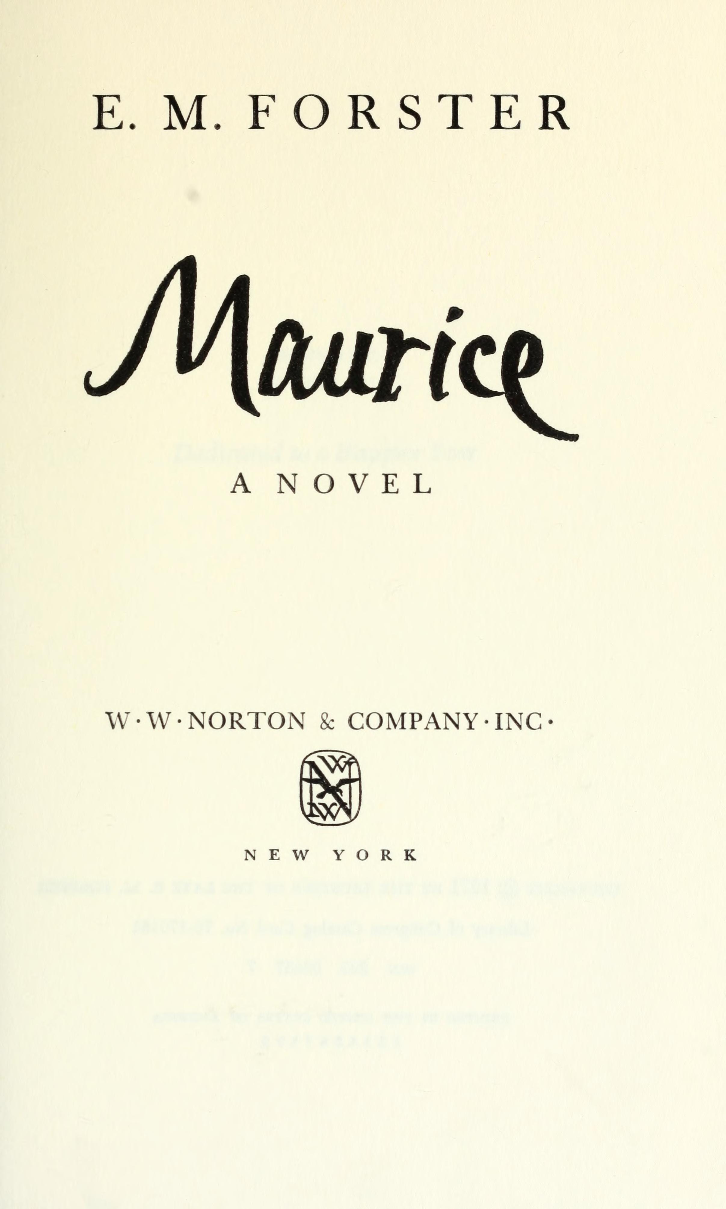Maurice A Novel