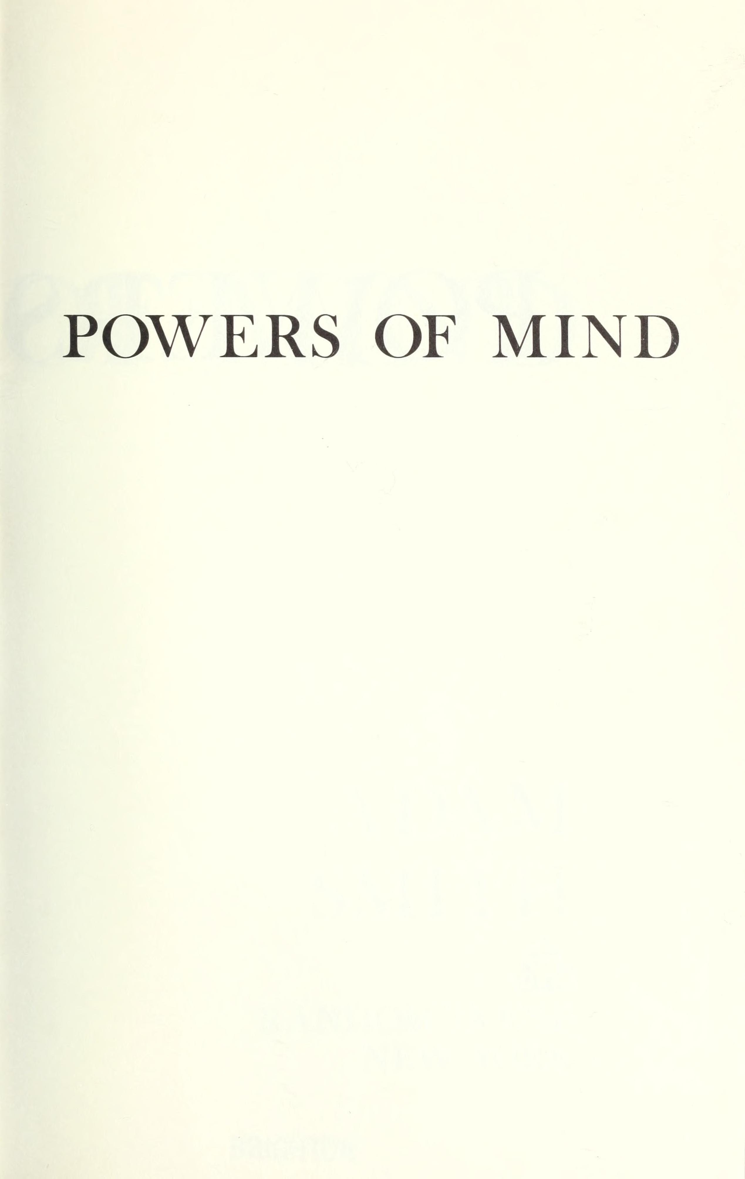 Powers of Mind