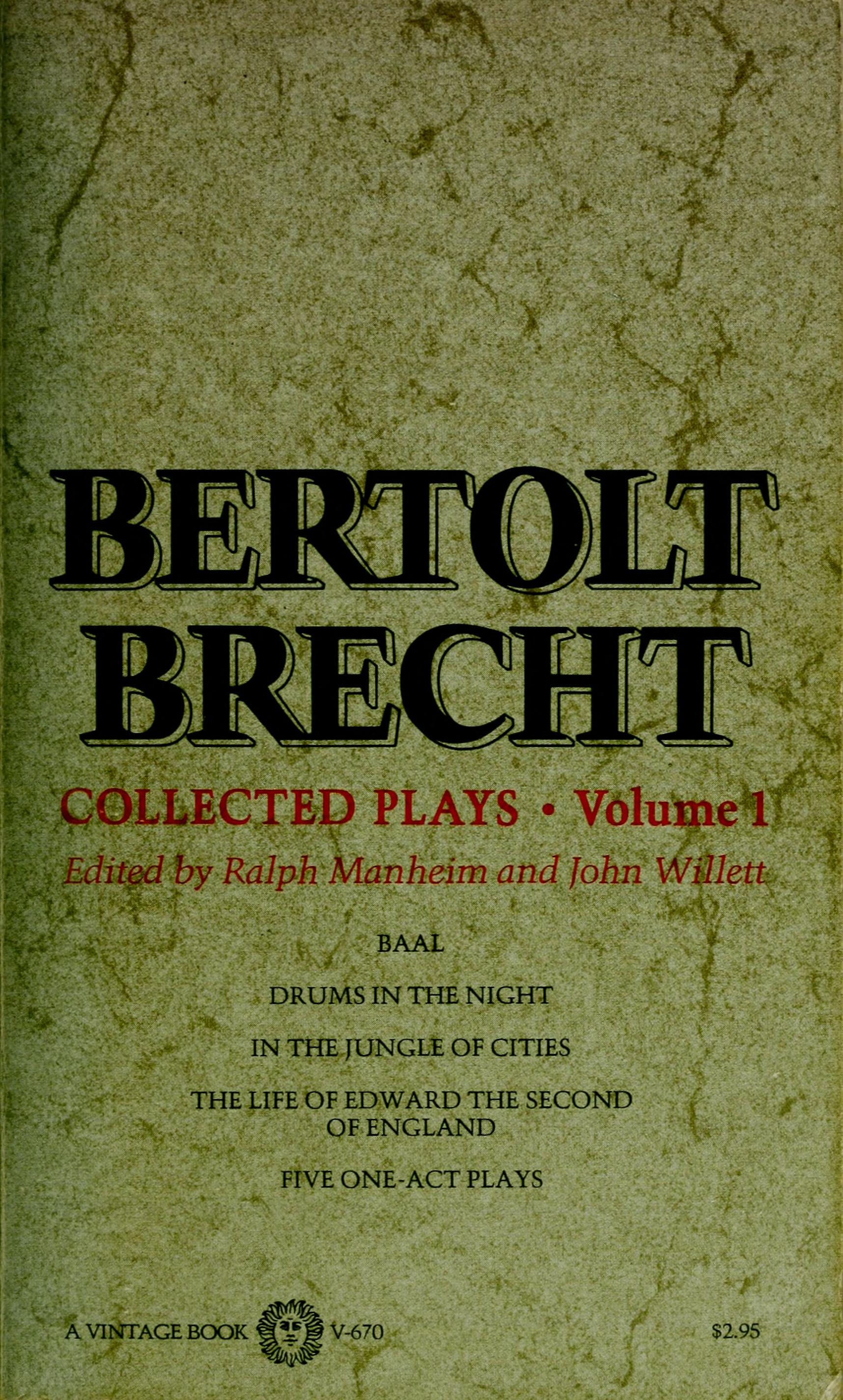 BERTOLT BRECHT COLLECTED PLAYS
