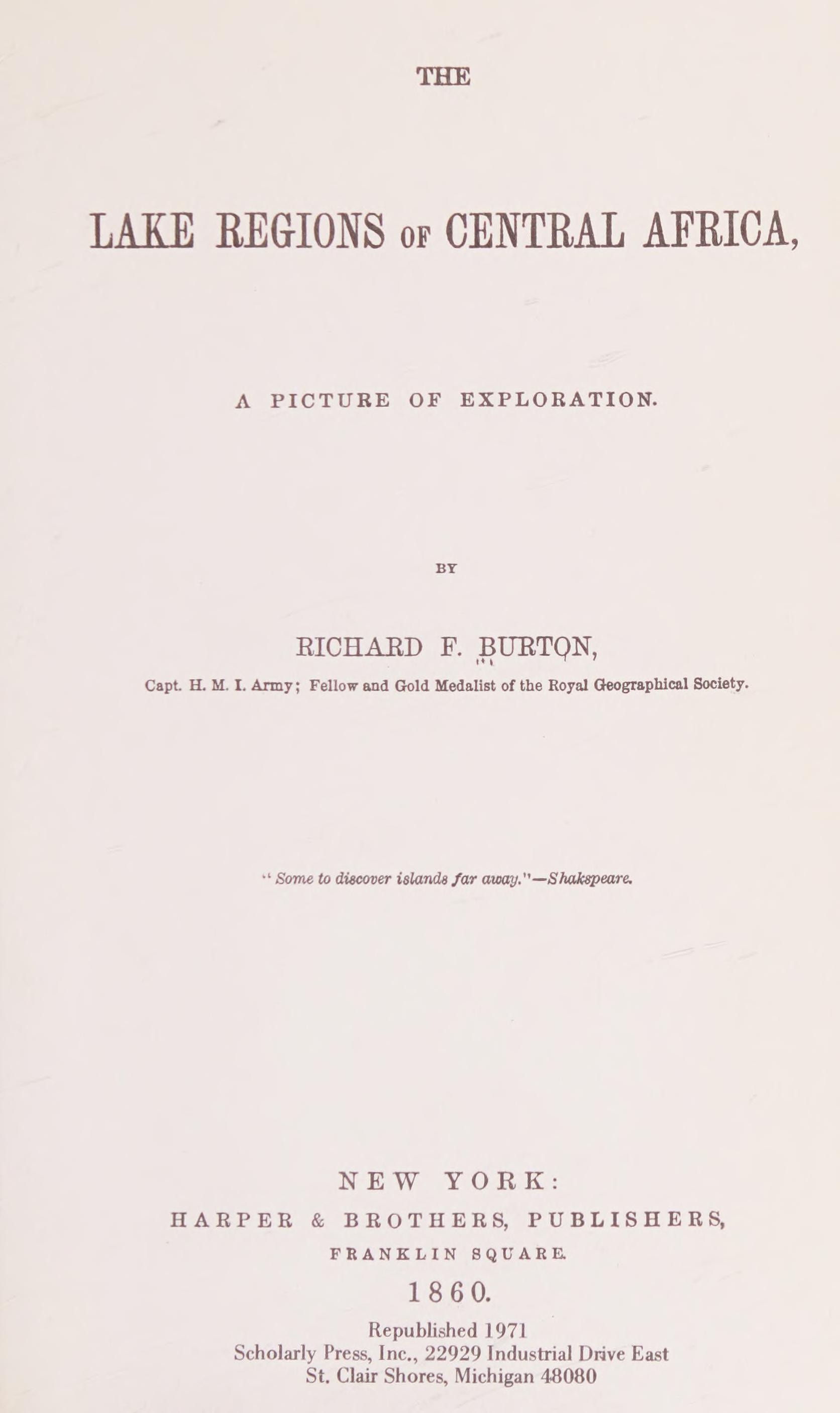 Lake Regions of Central Africa: A Picture of Exploration