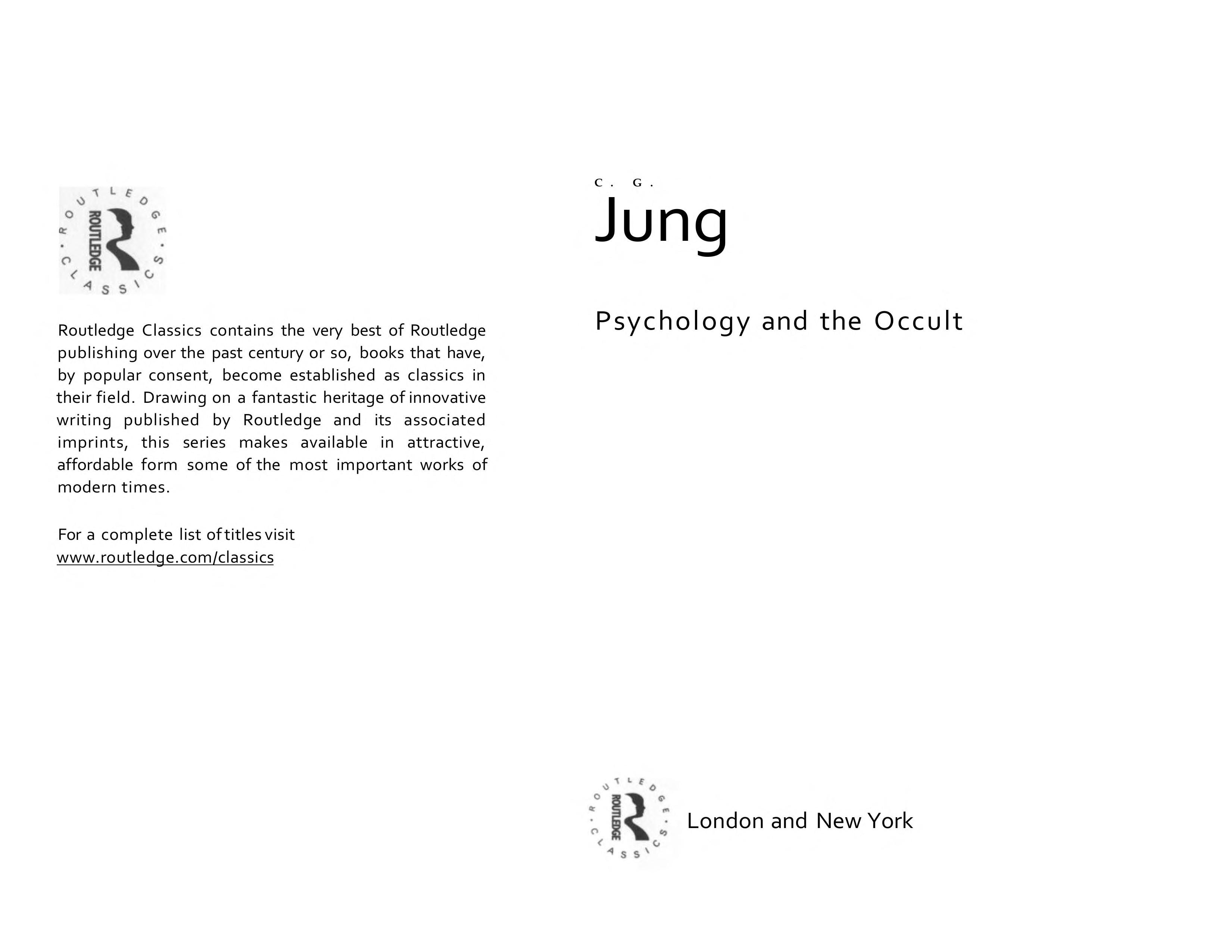 Psychology and the Occult