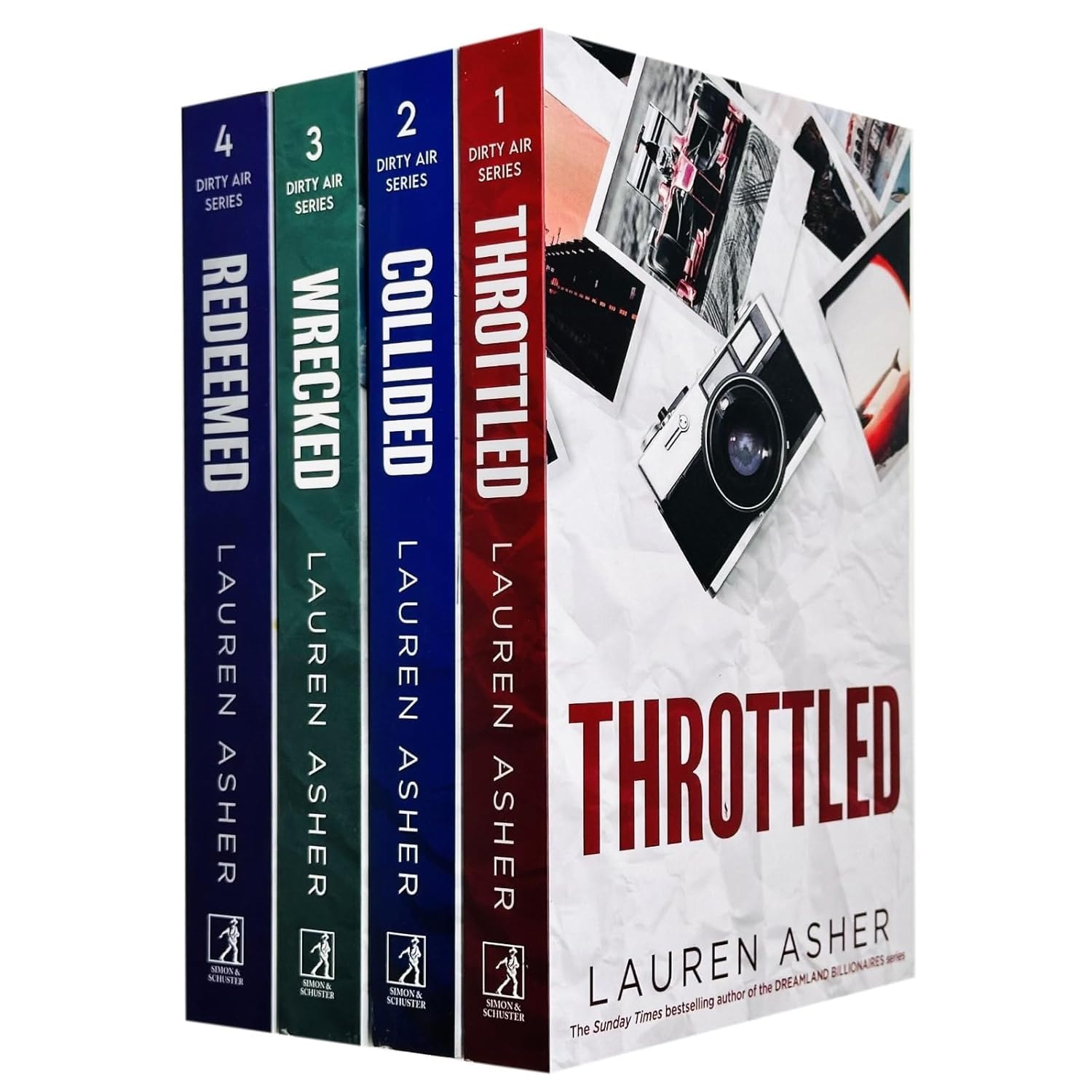The Dirty Air Series 1-4 Books Collection Set By Lauren Asher (throttled, Collided, Wrecked & Redeemed)