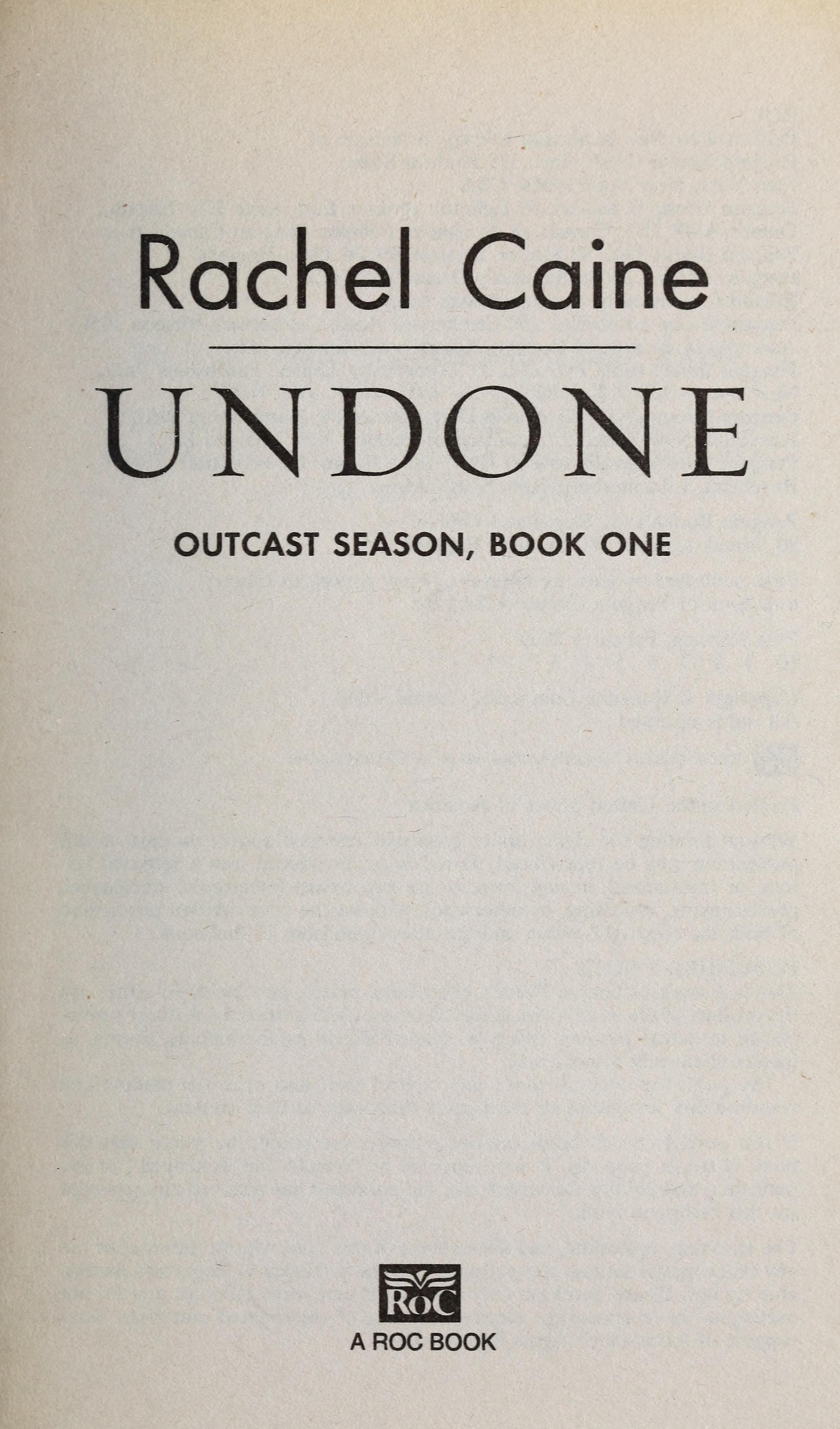 Undone: Outcast Season, Book One