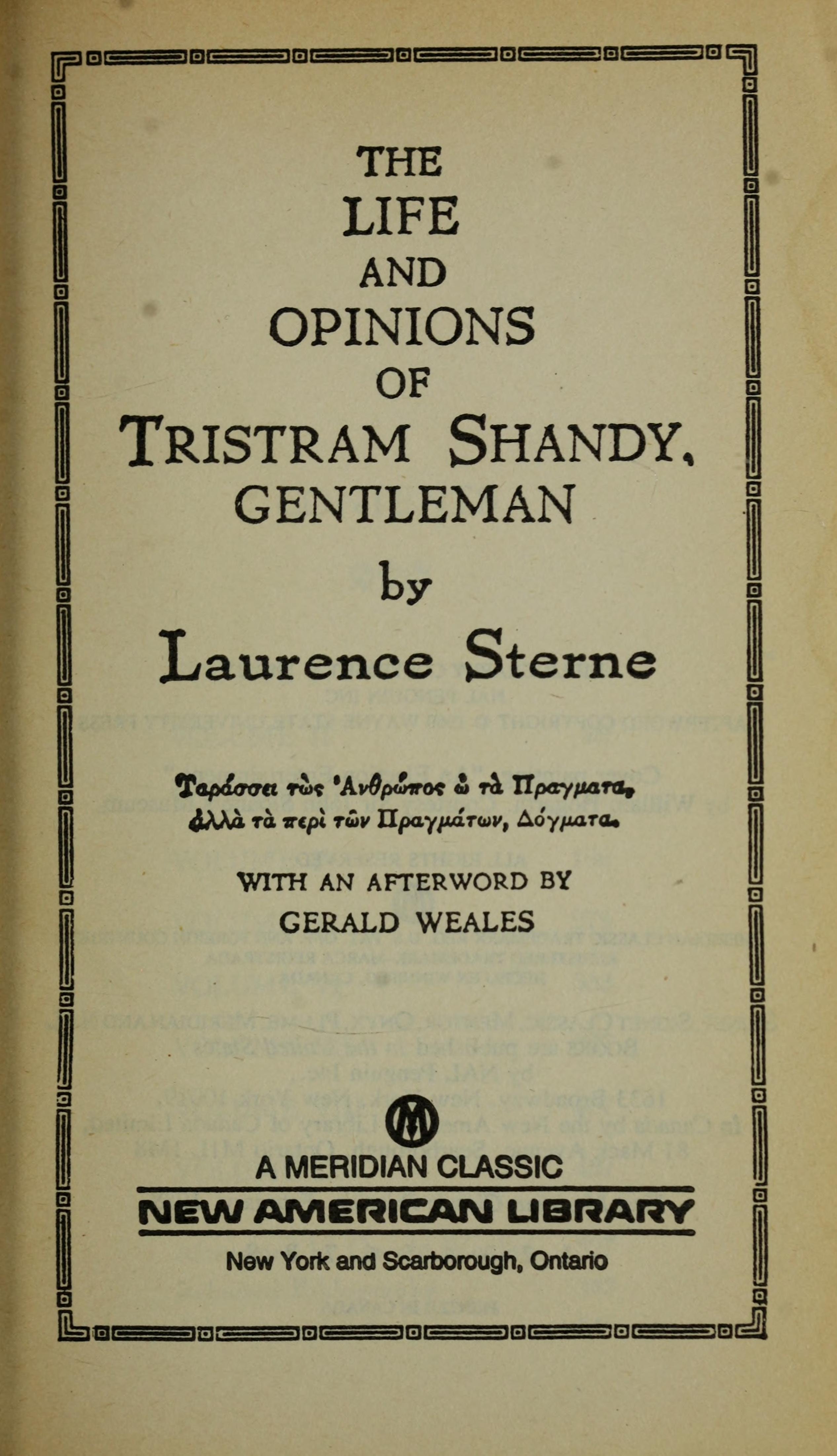 The Life and Opinions of Tristram Shandy, Gentleman