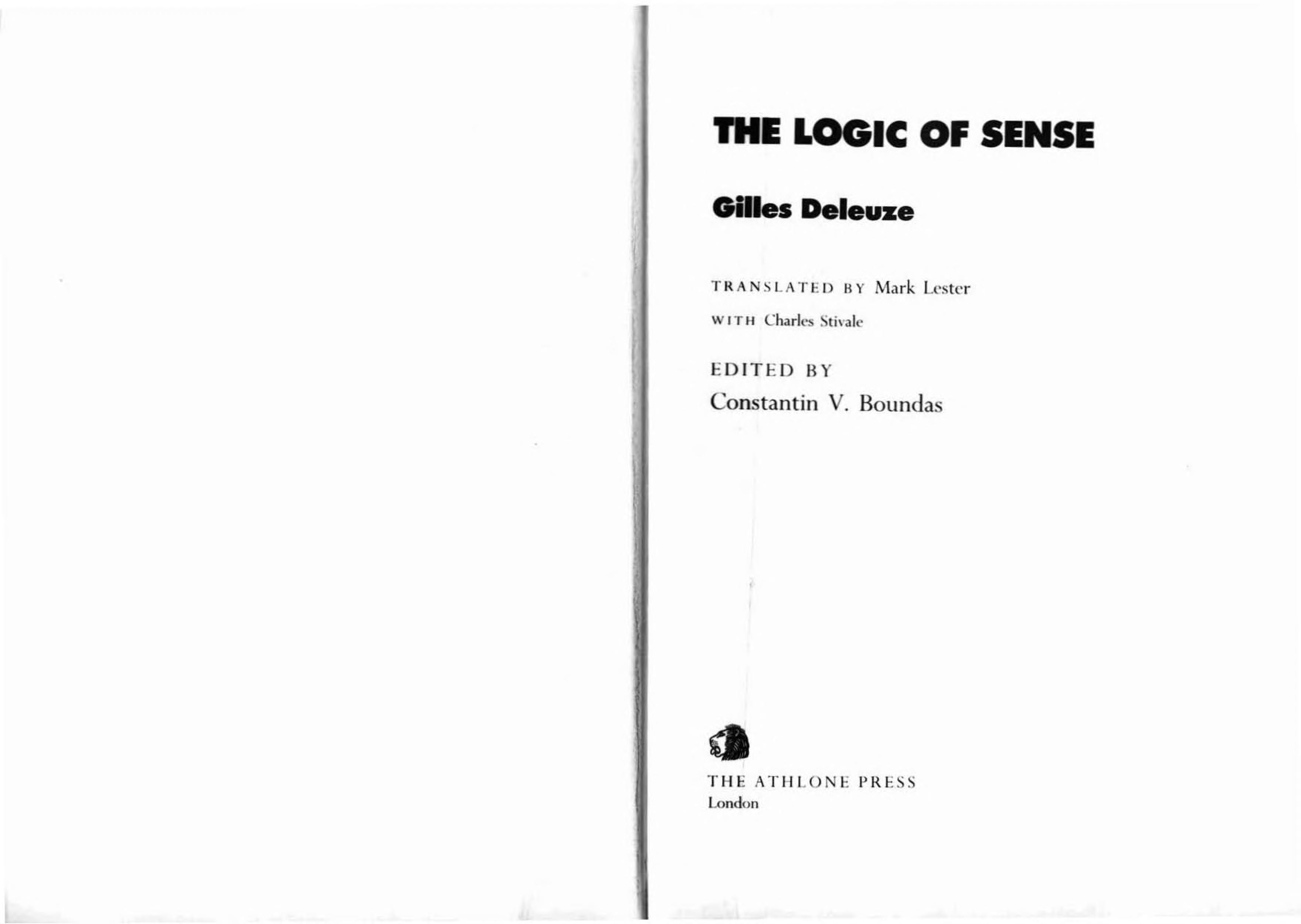 The Logic of Sense