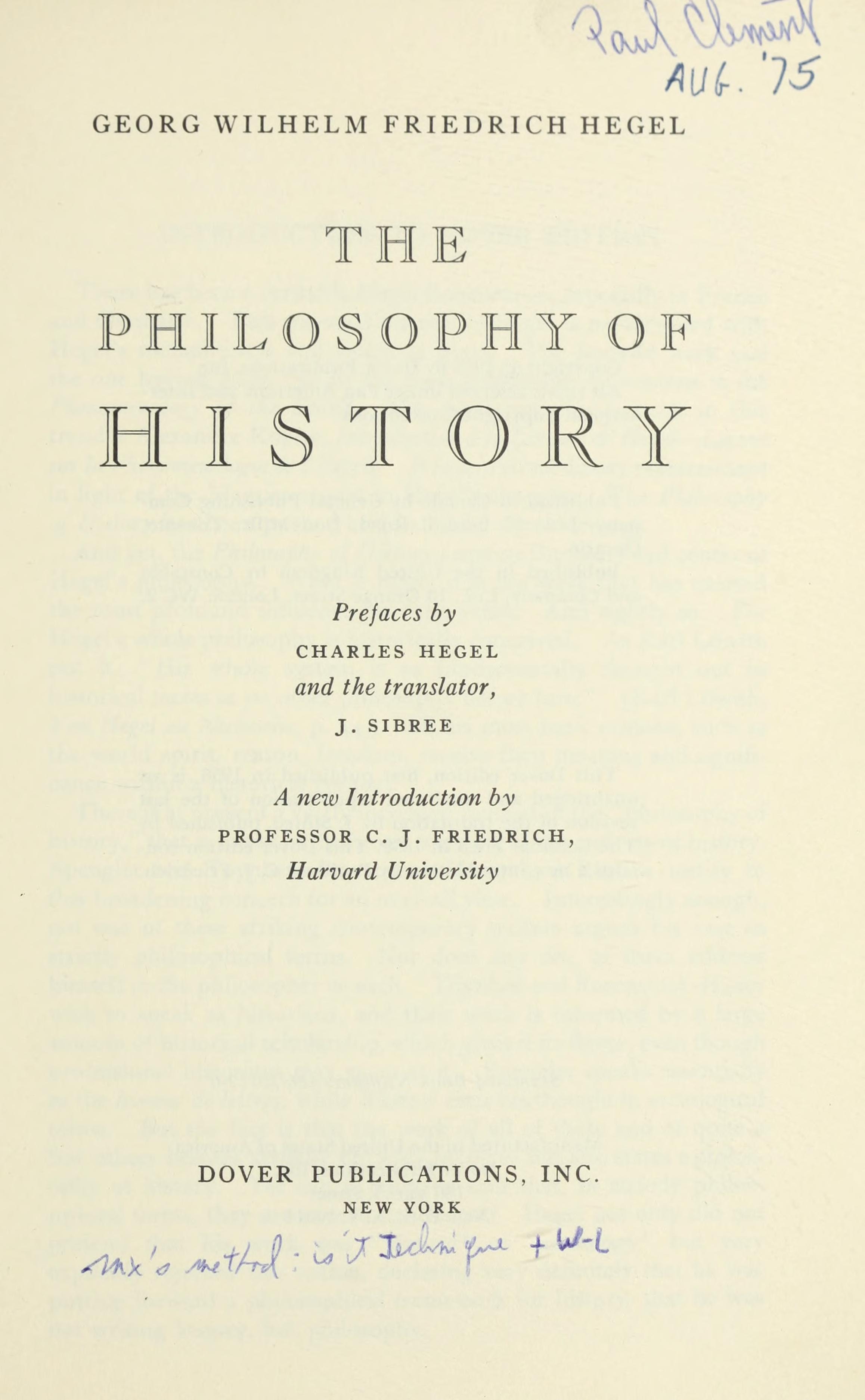 The Philosophy of History