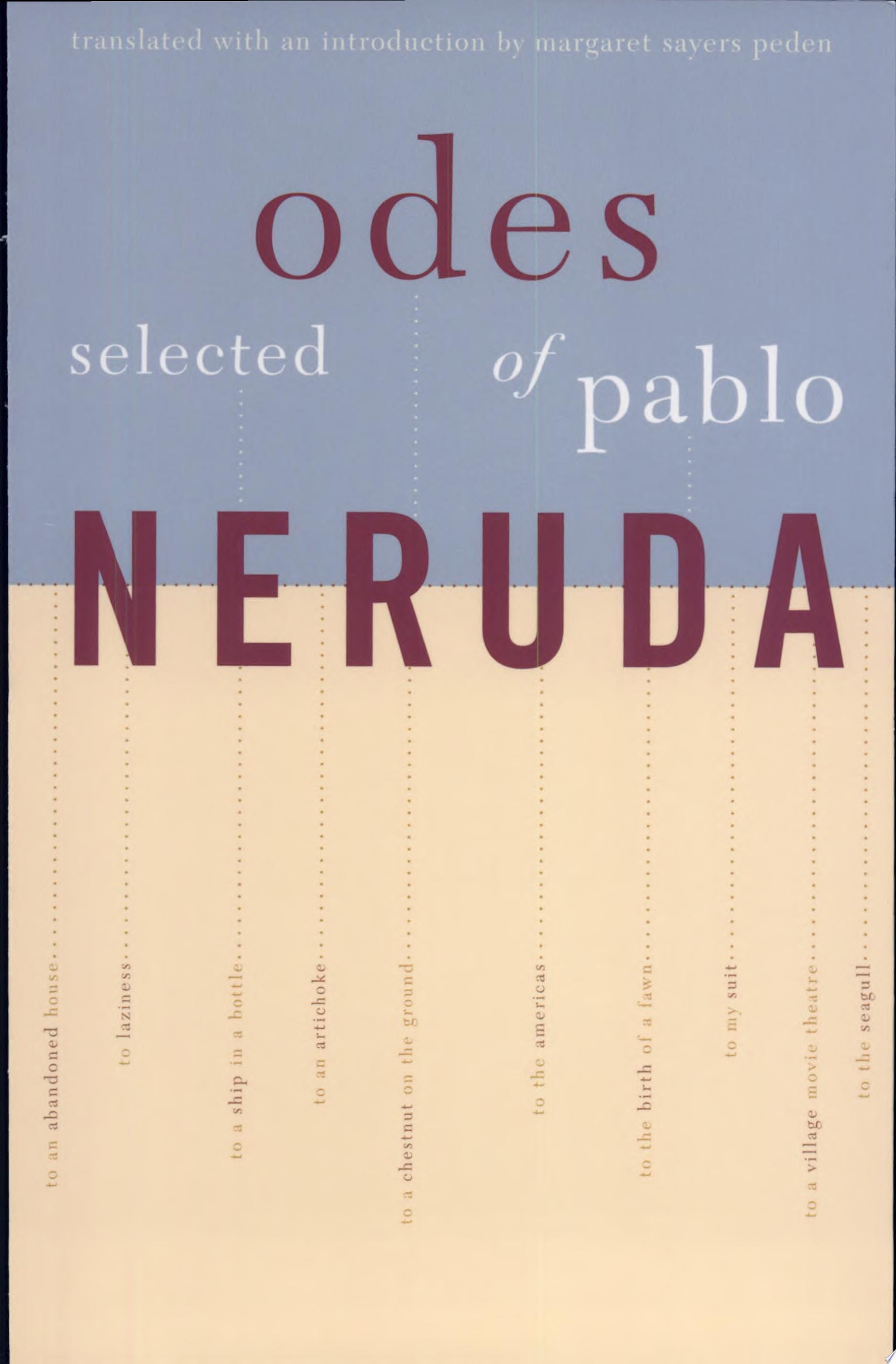 Selected Odes of Pablo Neruda