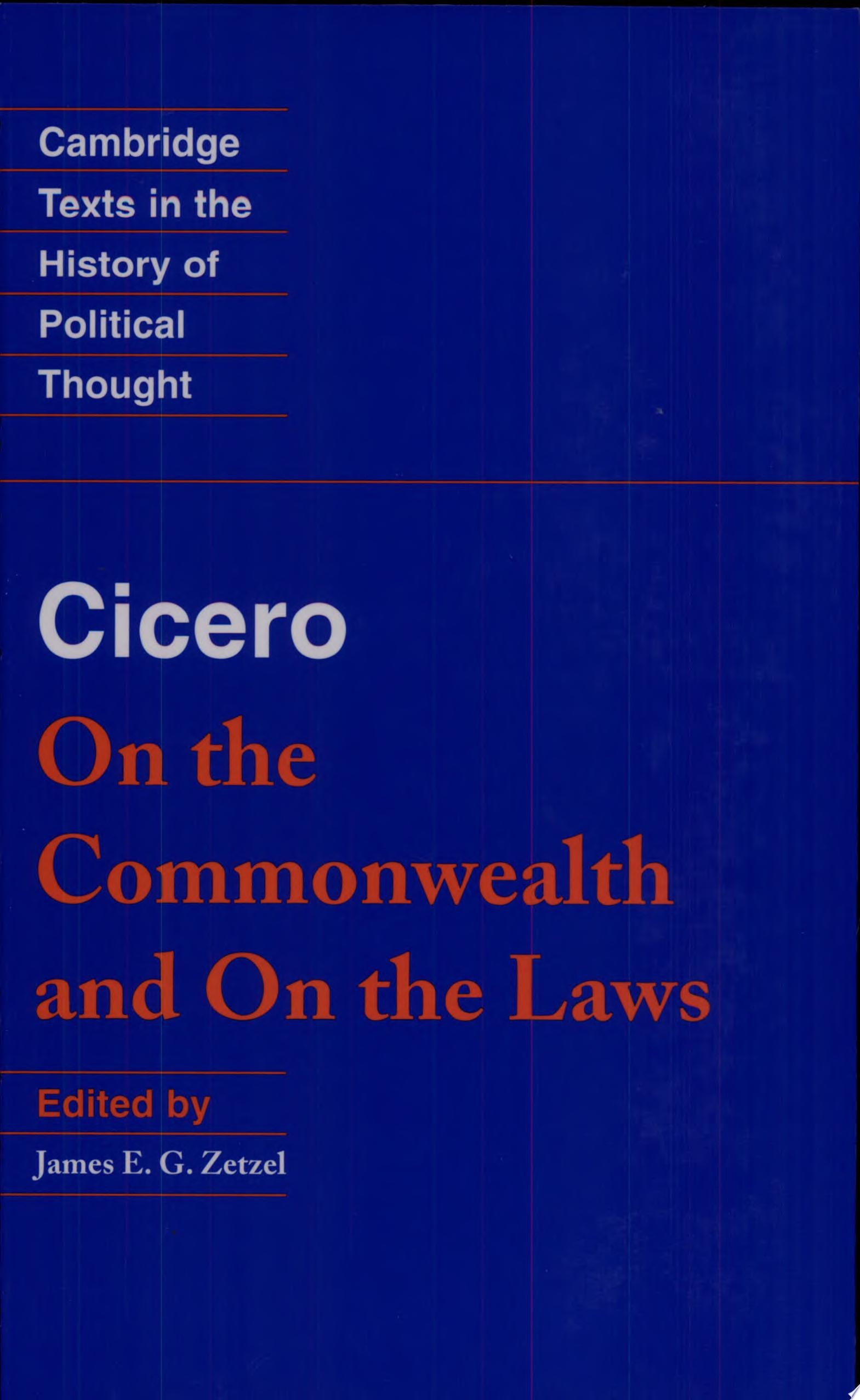 Cicero: On the Commonwealth and On the Laws