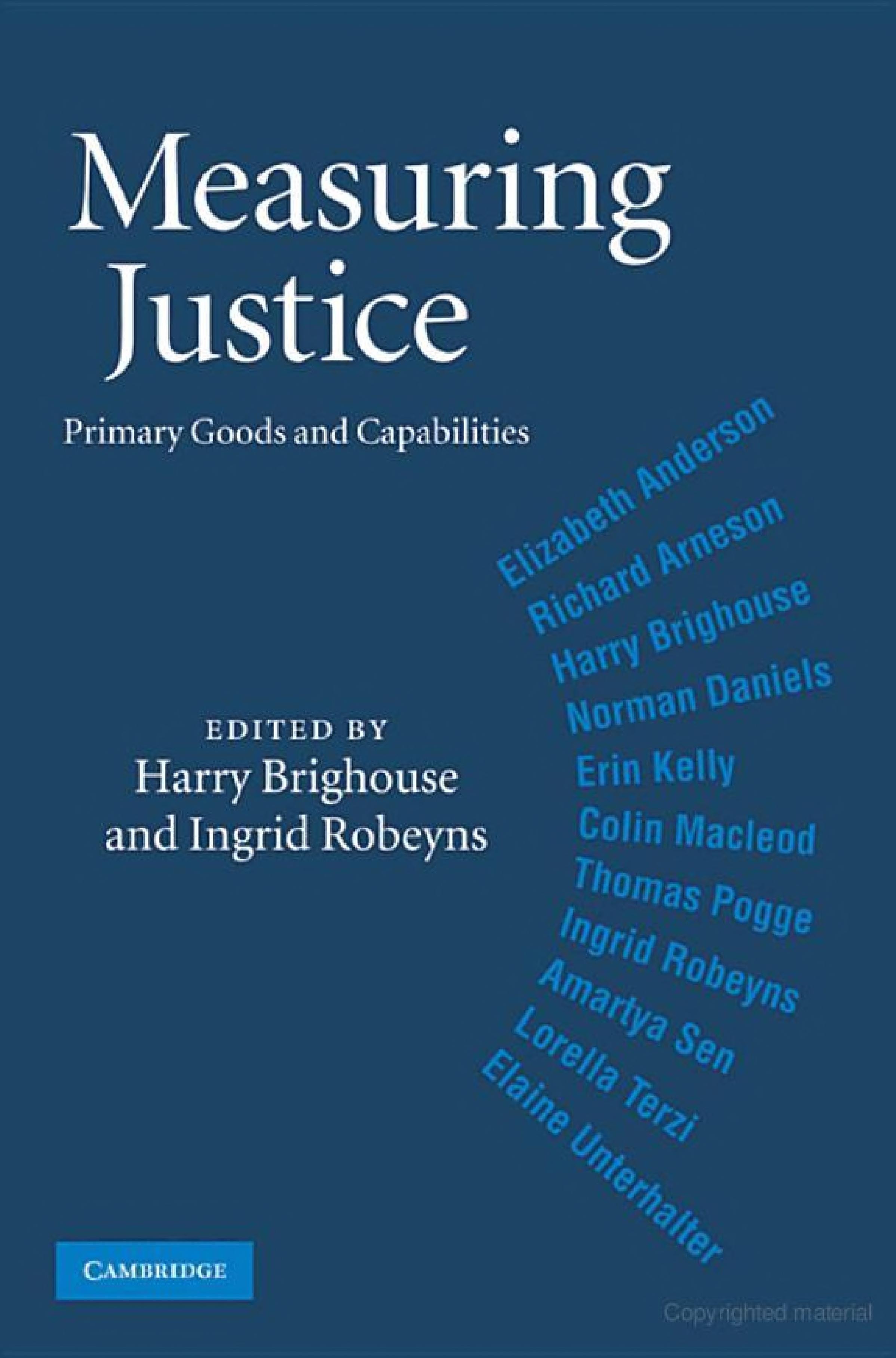 Measuring Justice Primary Goods and Capabilities