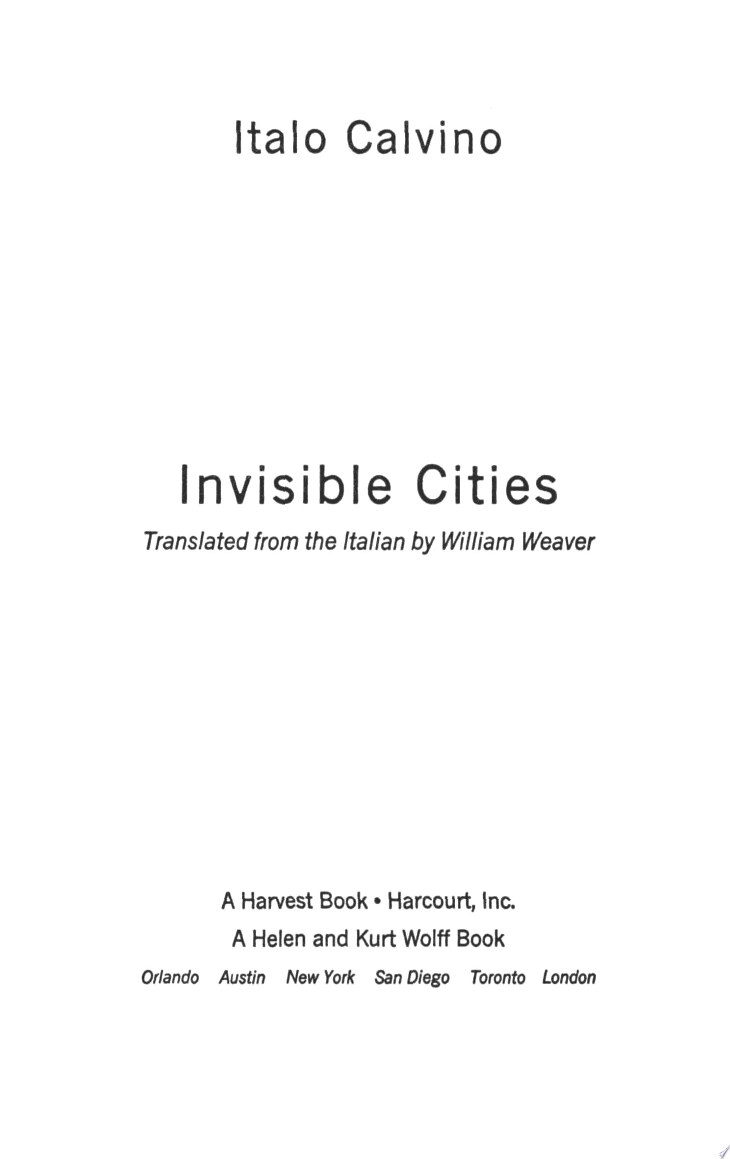 Invisible Cities