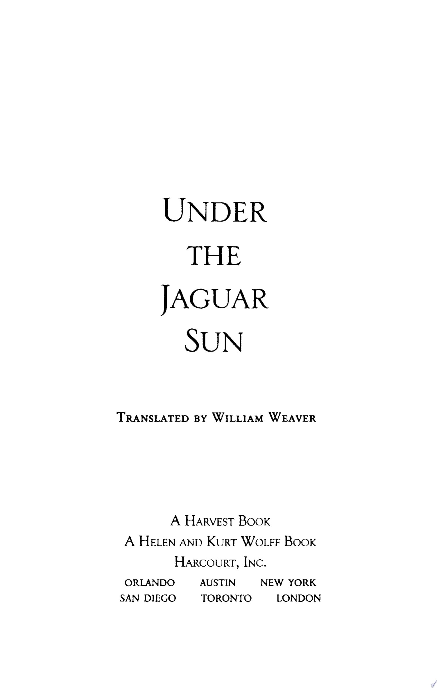 Under the Jaguar Sun