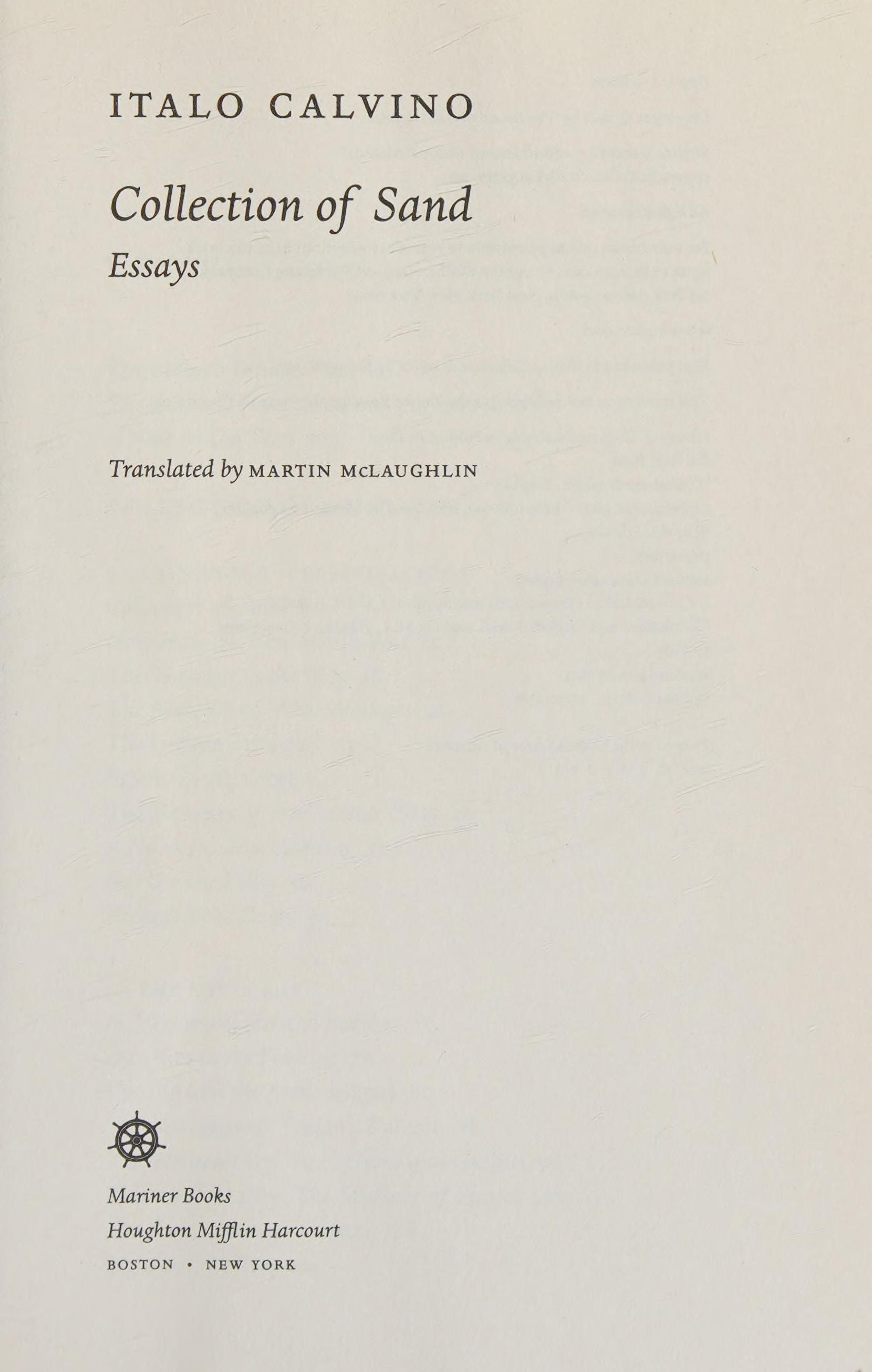 Collection of Sand Essays