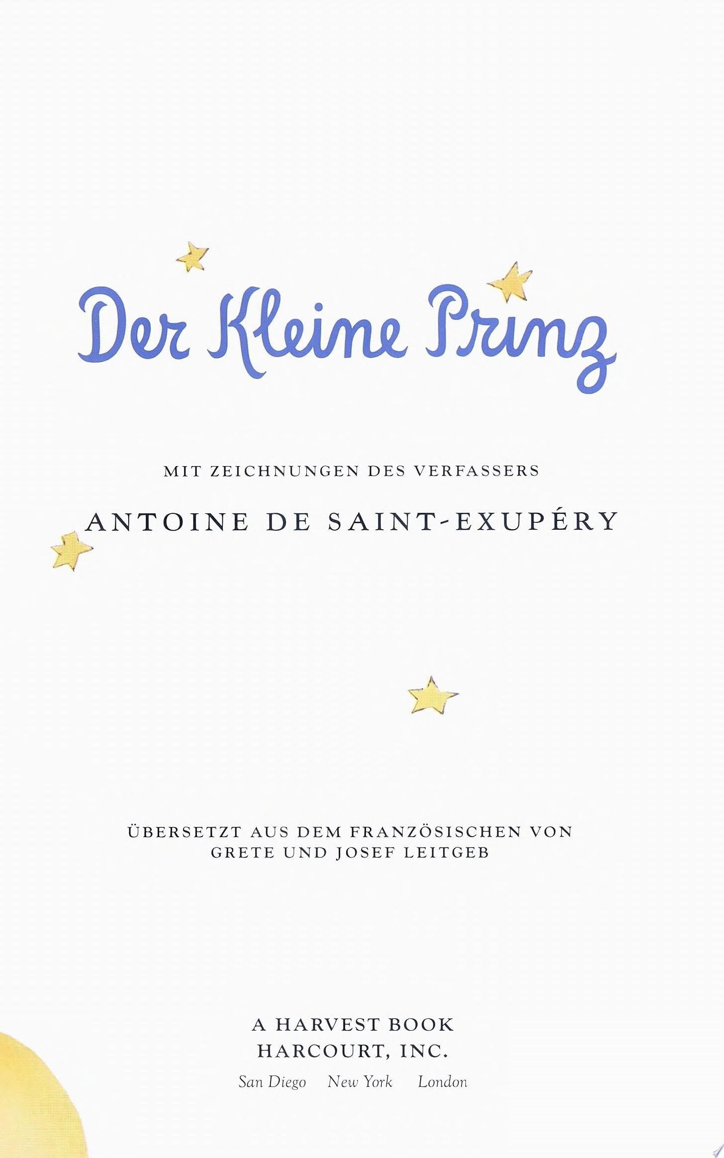 Der Kleine Prinz (Almanca-Türkce Sözlüklü Kücük Prens)