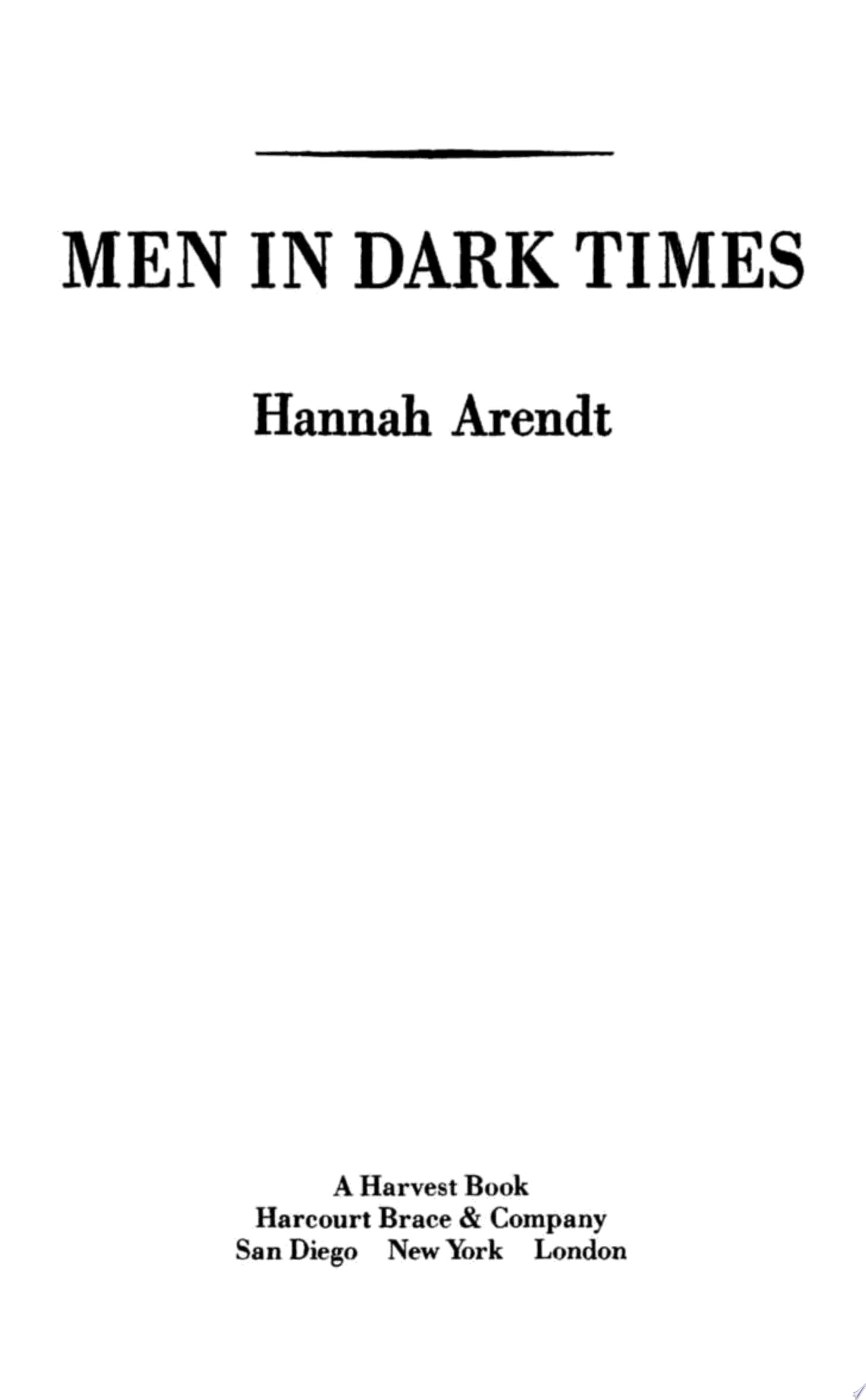 Men in Dark Times